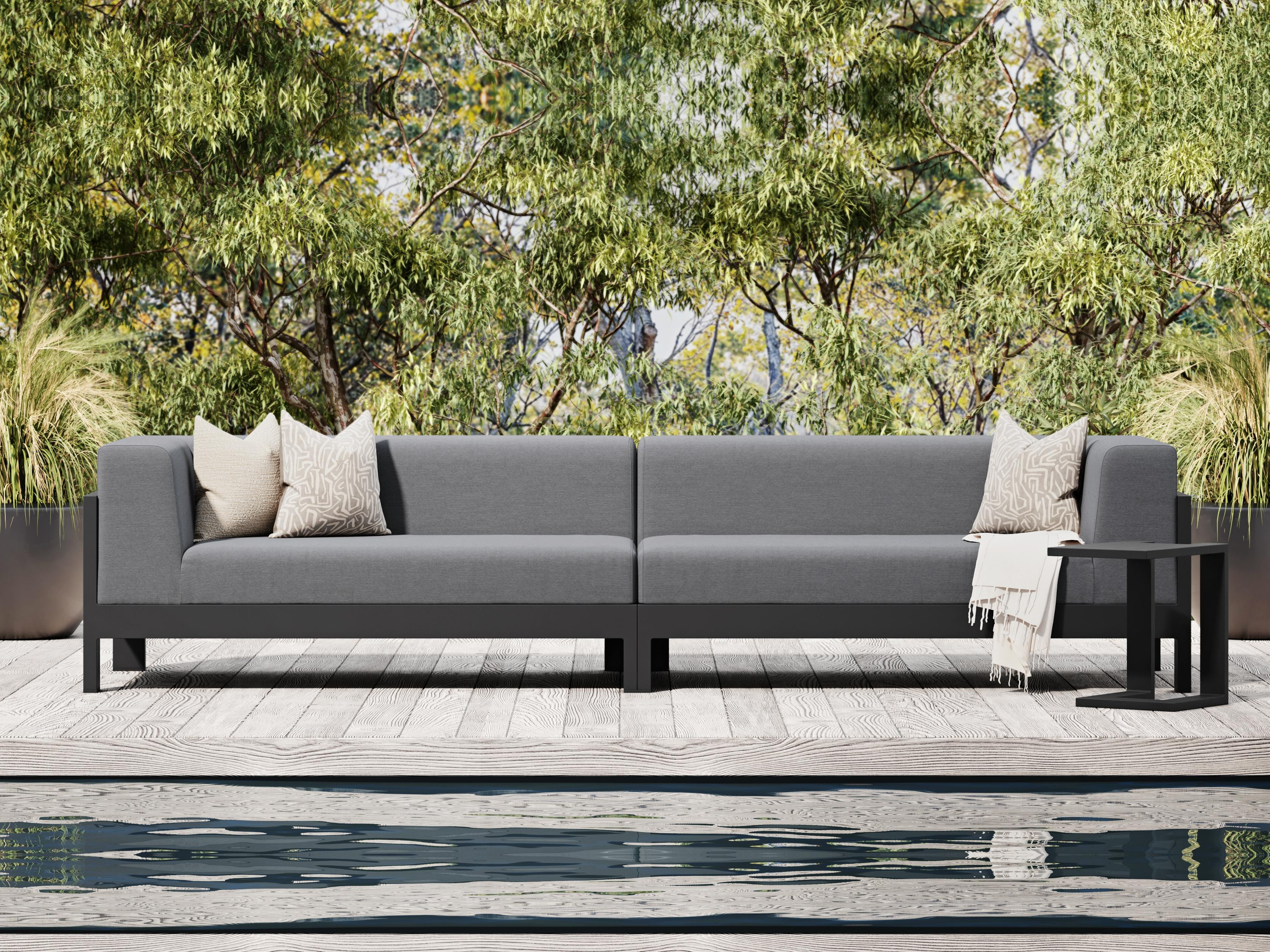New Noosa Black Outdoor Fabric Lounge 3