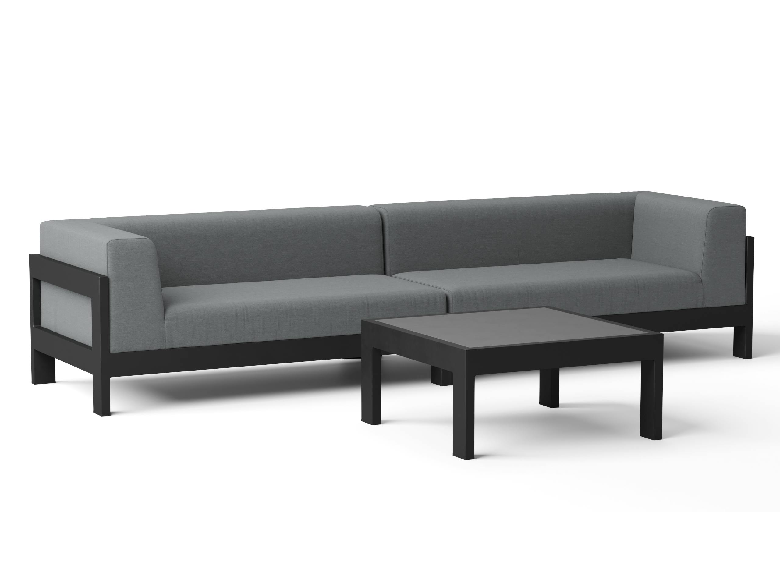 New Noosa Black Outdoor Fabric Lounge With Coffee Table