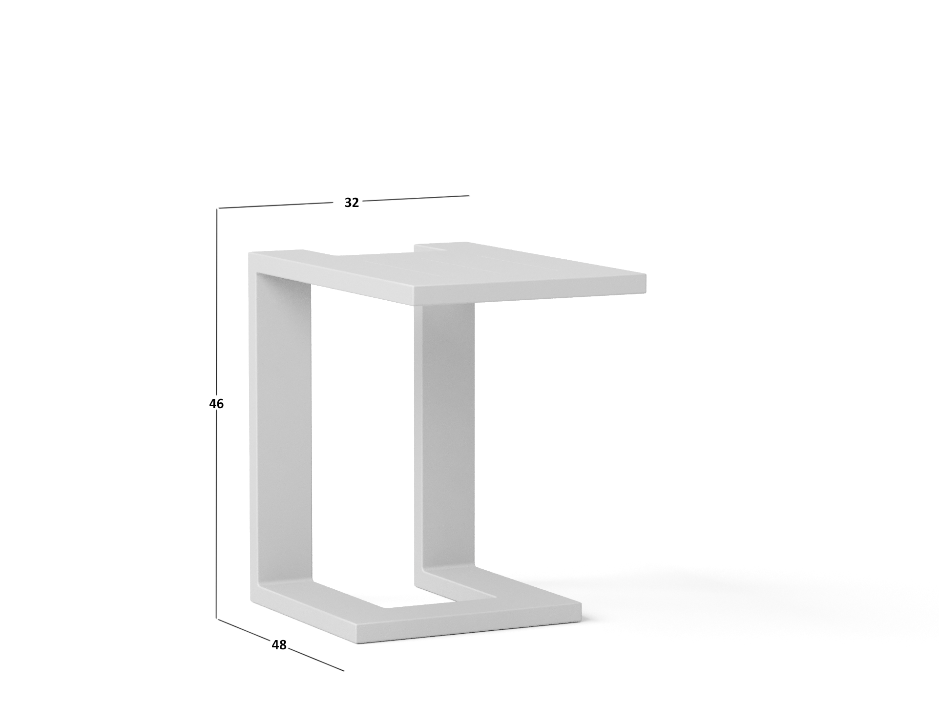 New Noosa White Outdoor Aluminium Side Table 2