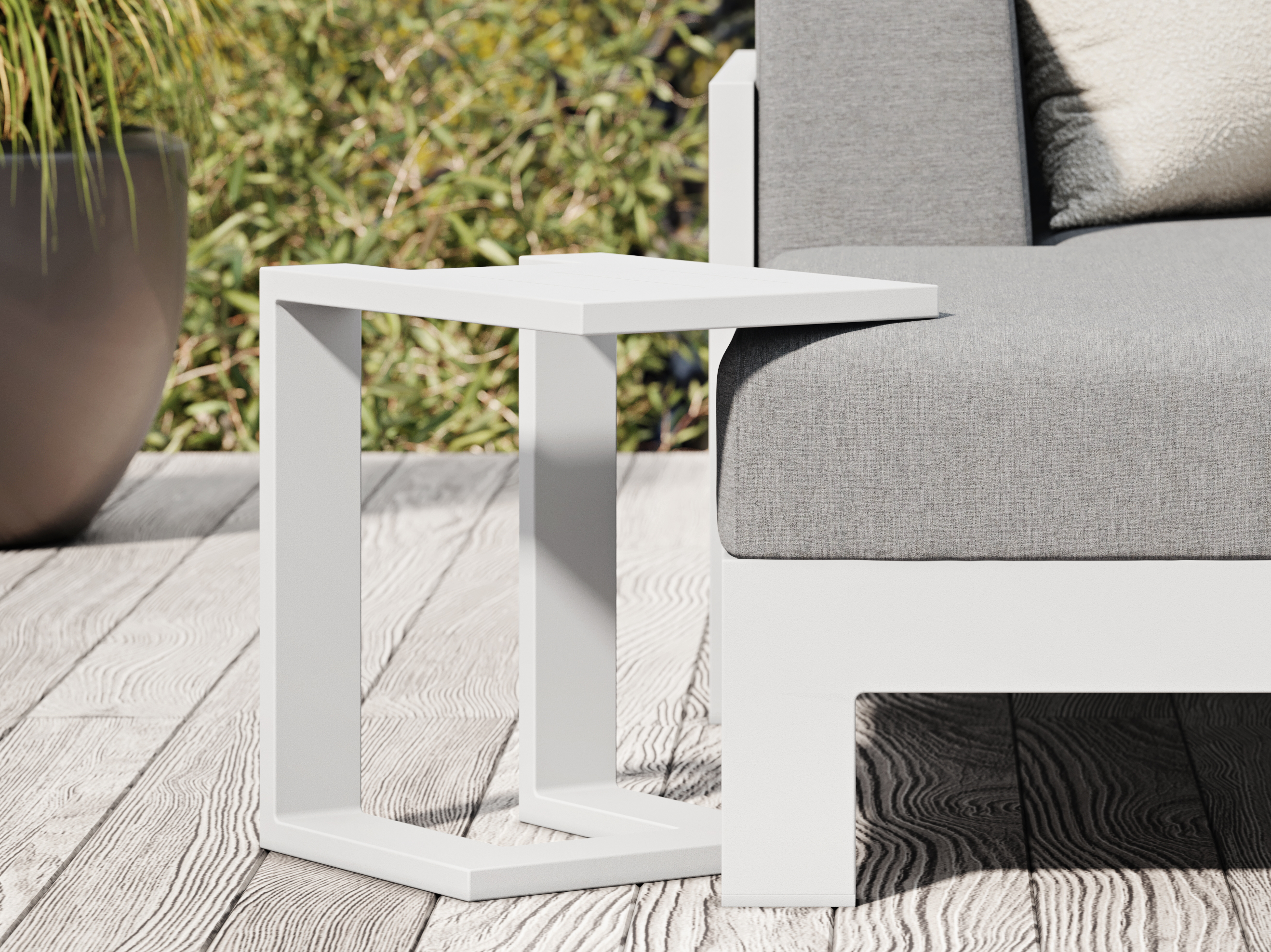 New Noosa White Outdoor Aluminium Side Table 4