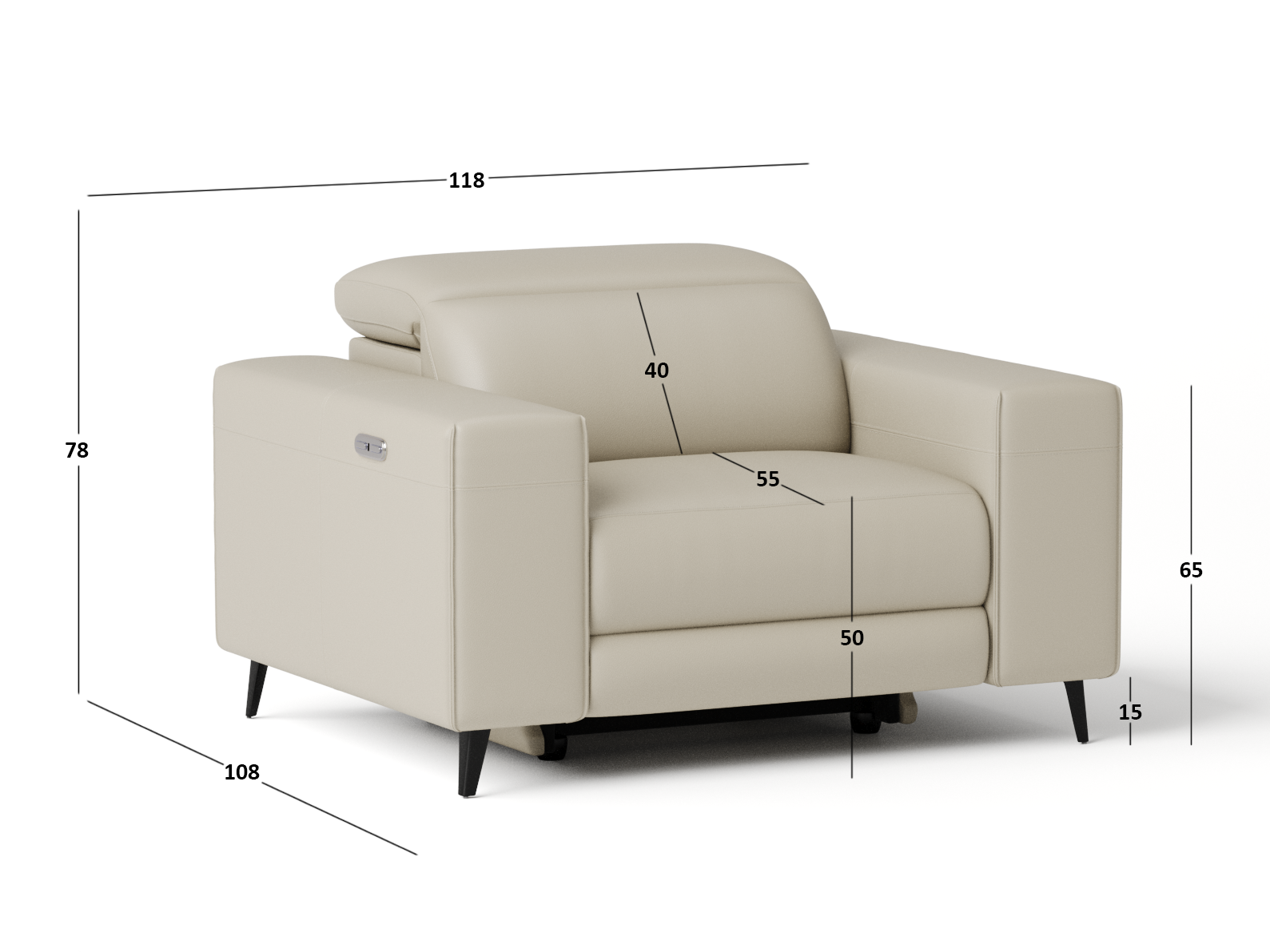 Stirling Leather Recliner Armchair 3