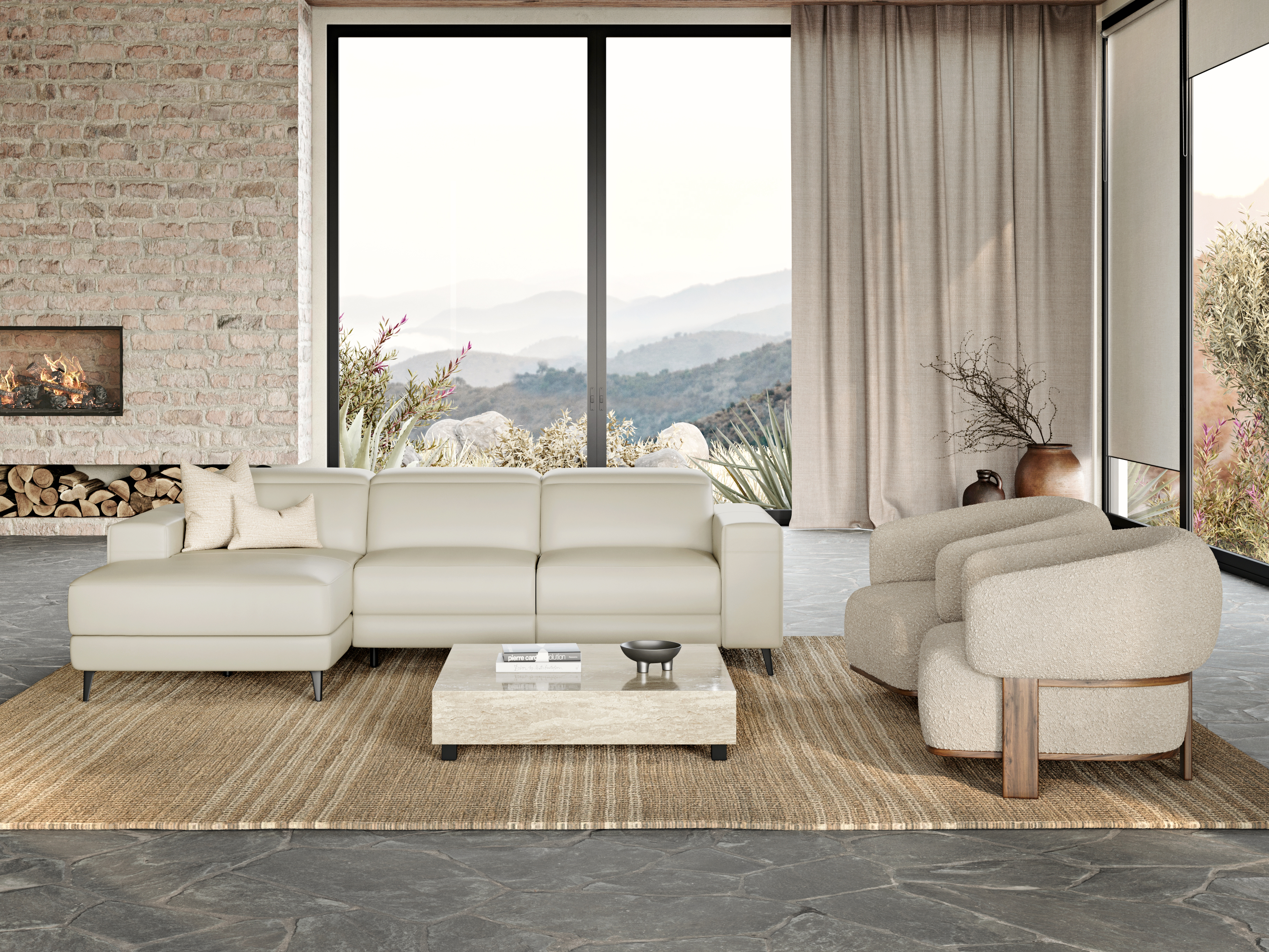 Stirling Leather Recliner Chaise Lounge Option A 2