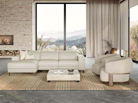 Stirling Leather Recliner Chaise Lounge Option A