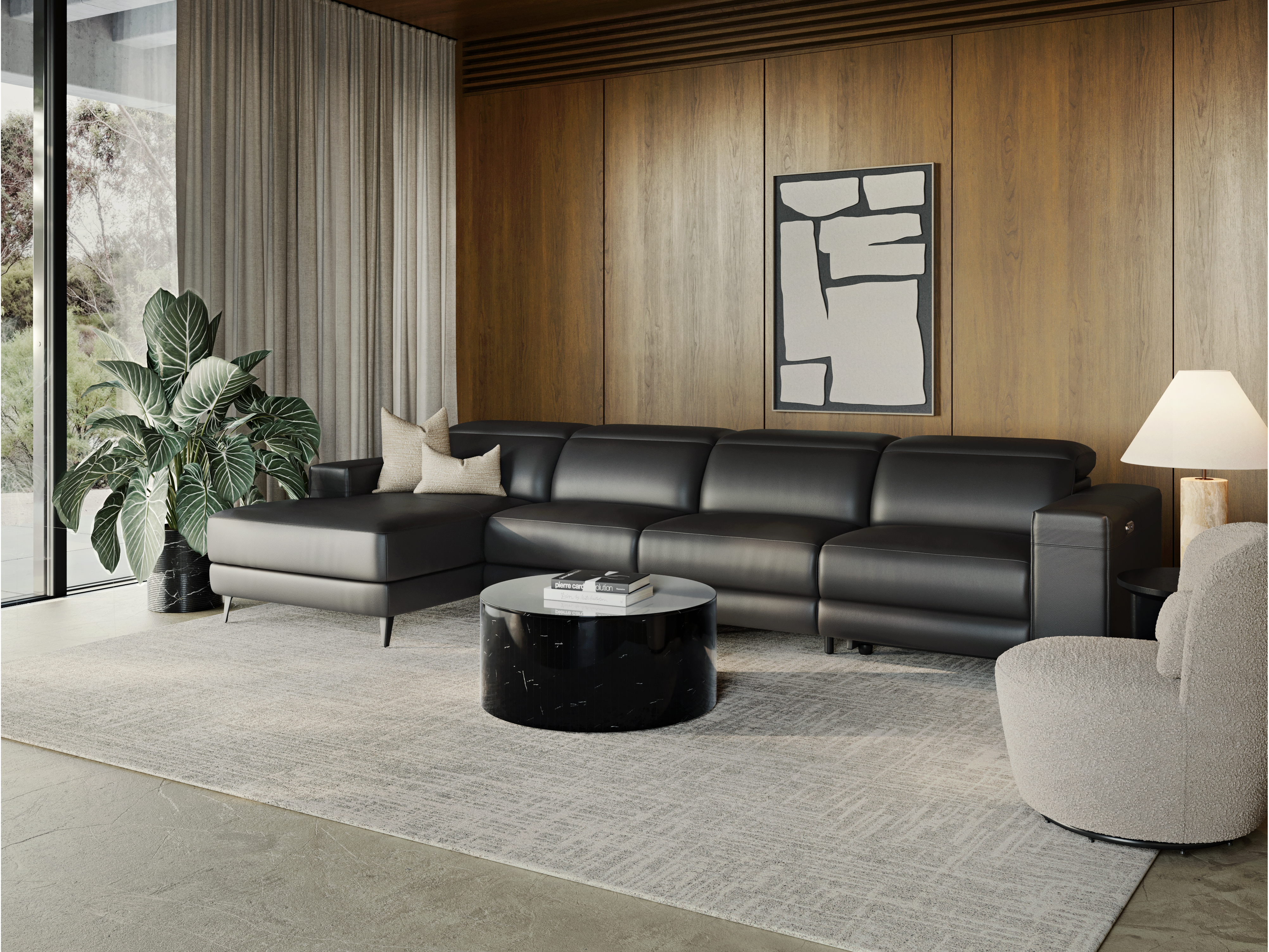 Stirling Leather Recliner Chaise Lounge Option B 2