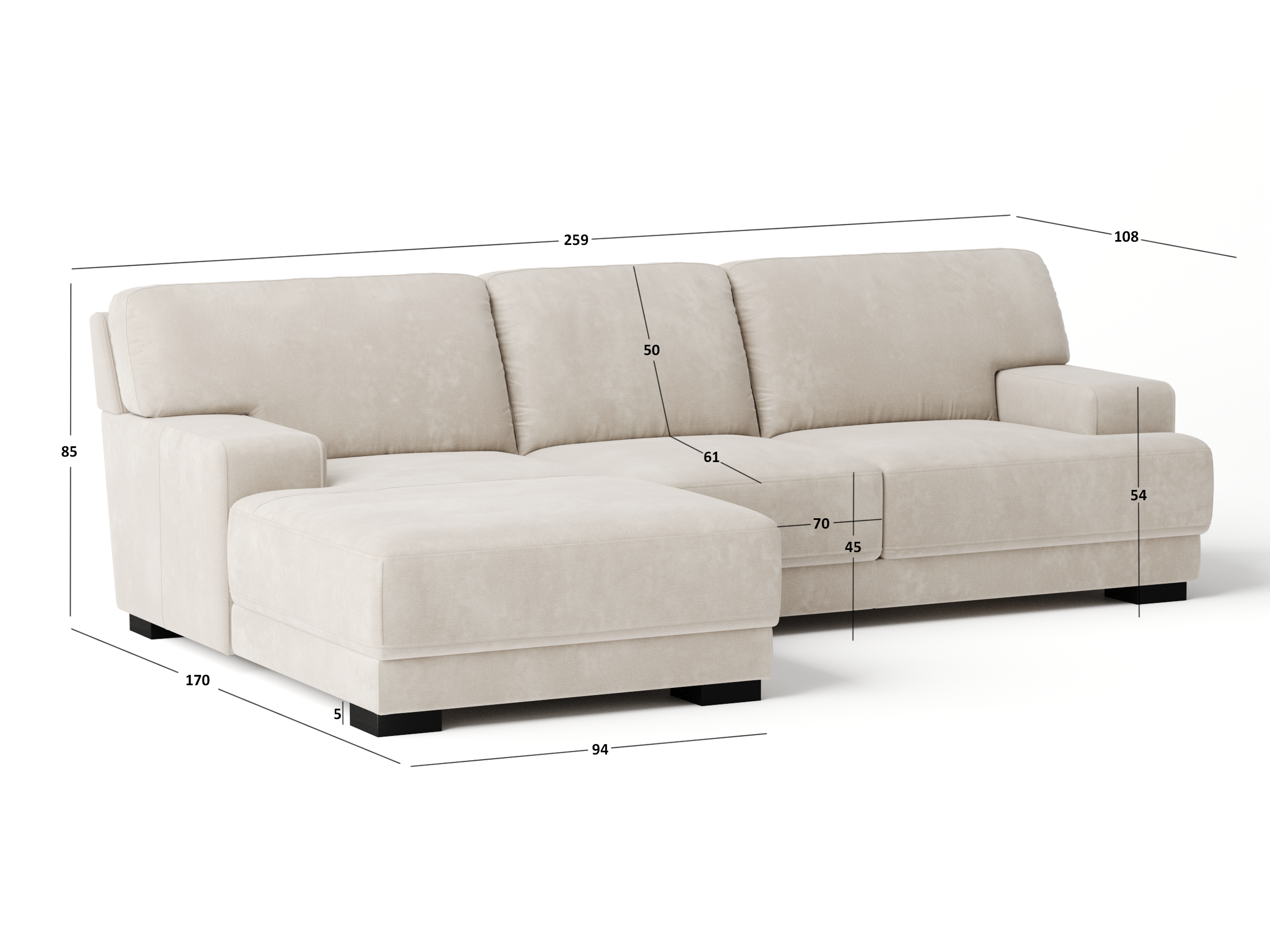 Volante Leather Chaise Lounge Option A 3