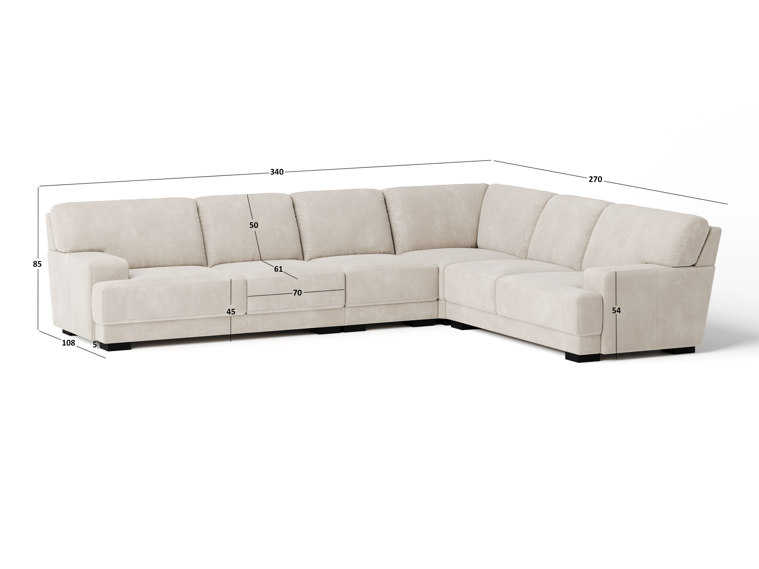 Volante Leather Corner Lounge Option B 4