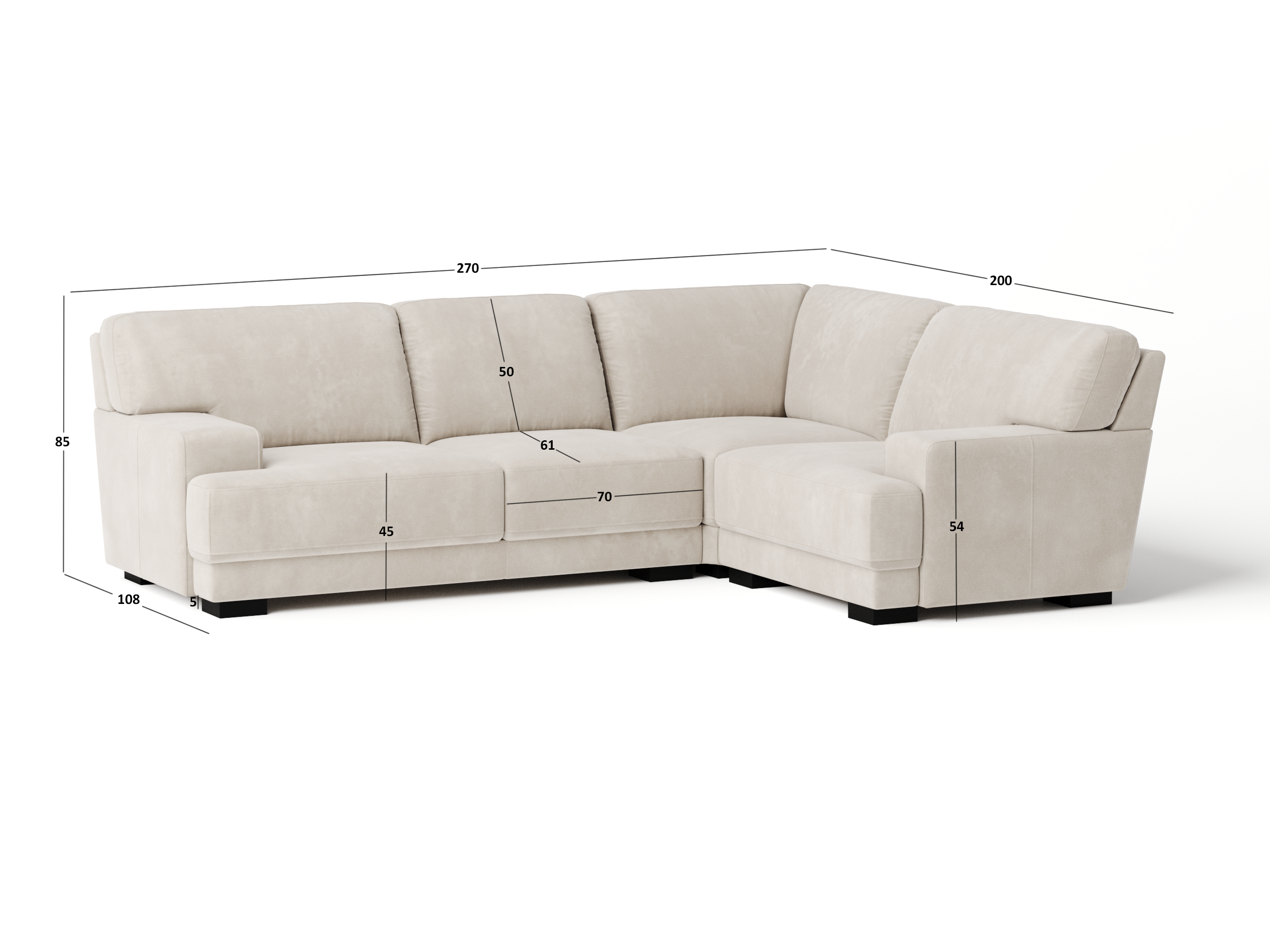 Volante Leather Corner Lounge Option E 3