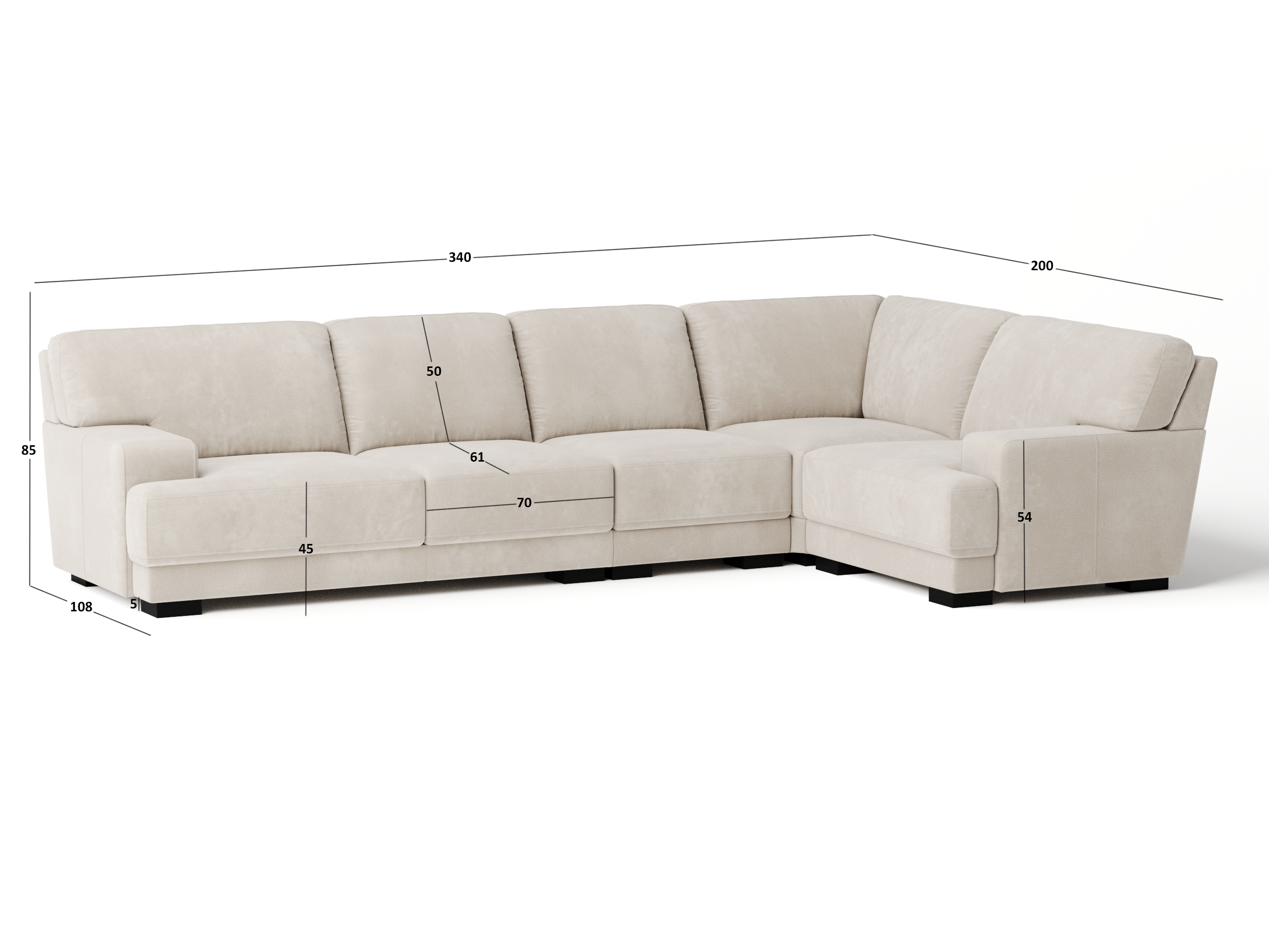 Volante Leather Corner Lounge Option F 3