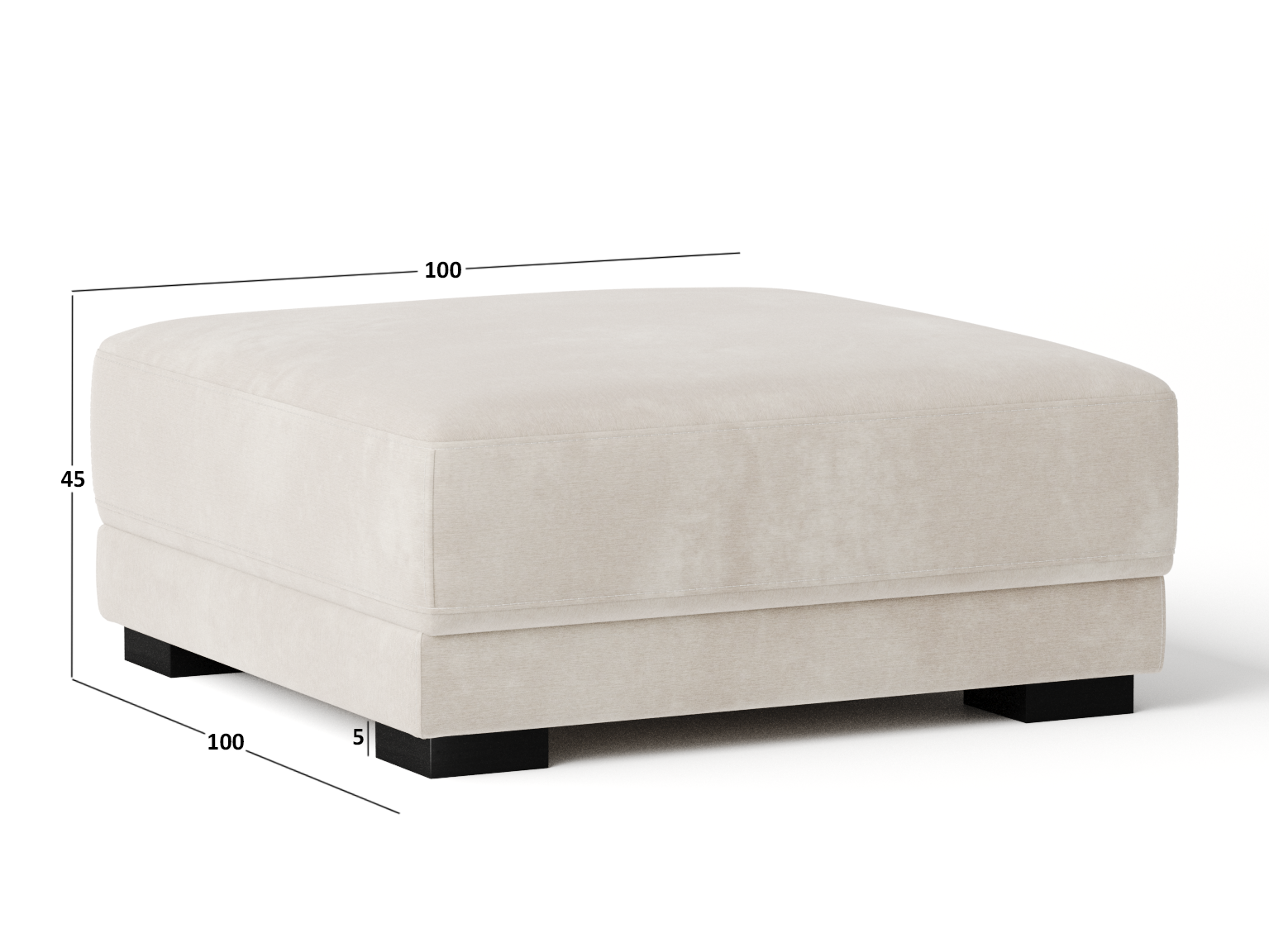 Volante Leather Ottoman 100x100x45