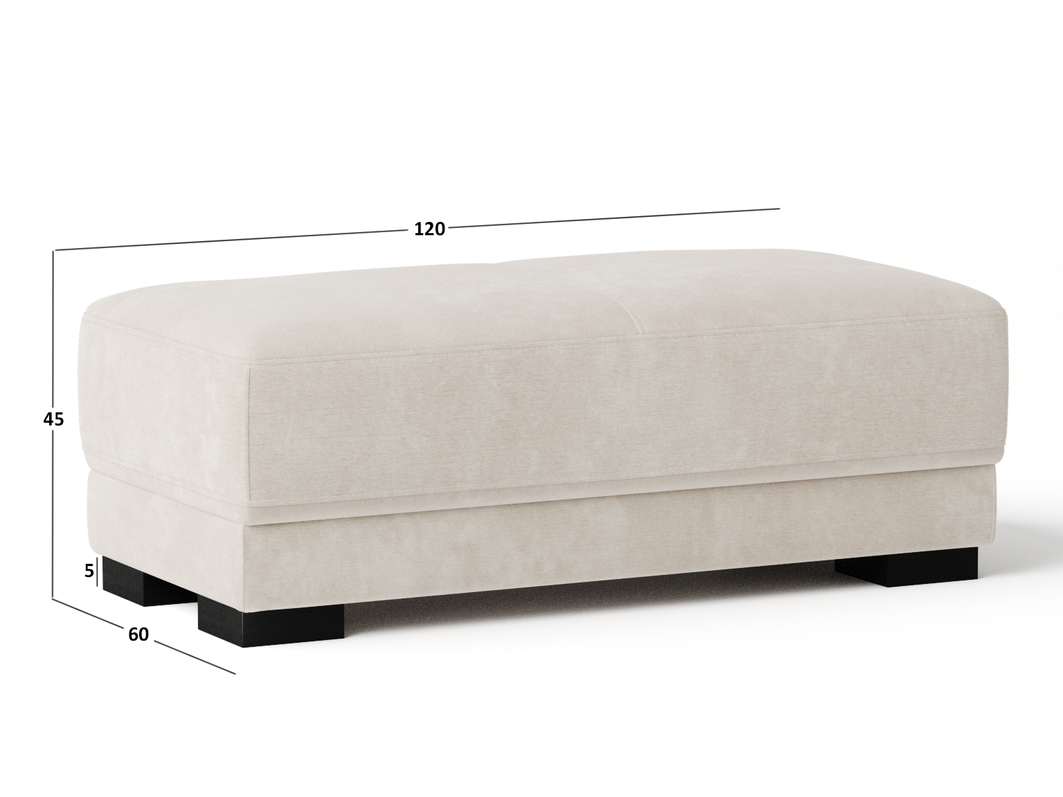 Volante Leather Ottoman 60x120x45 2