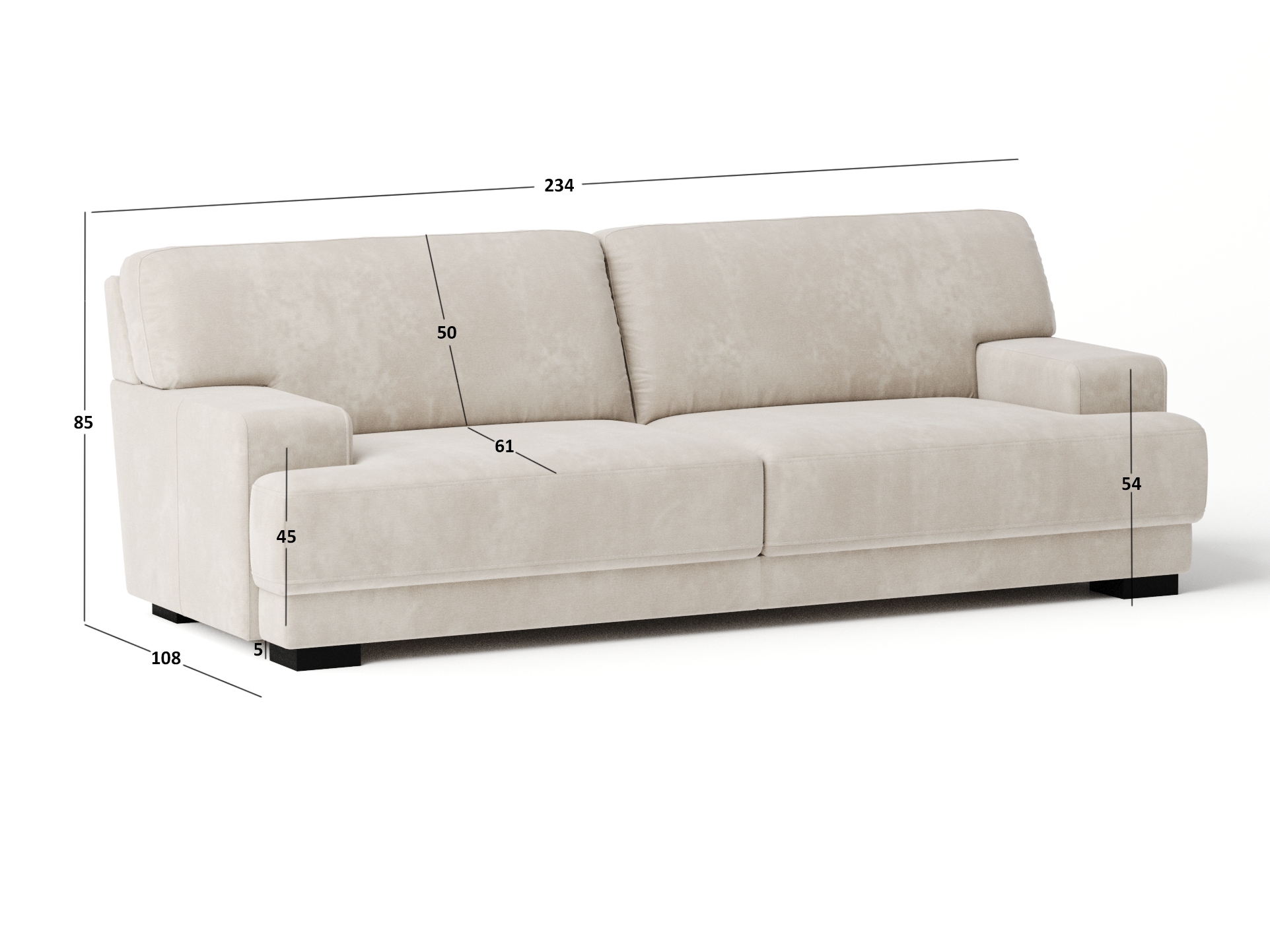 Volante Leather Three Seat Sofa 2