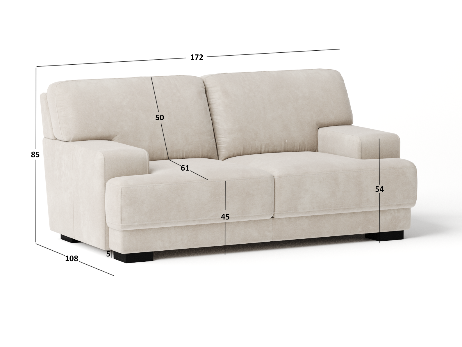 Volante Leather Two Seat Sofa 3