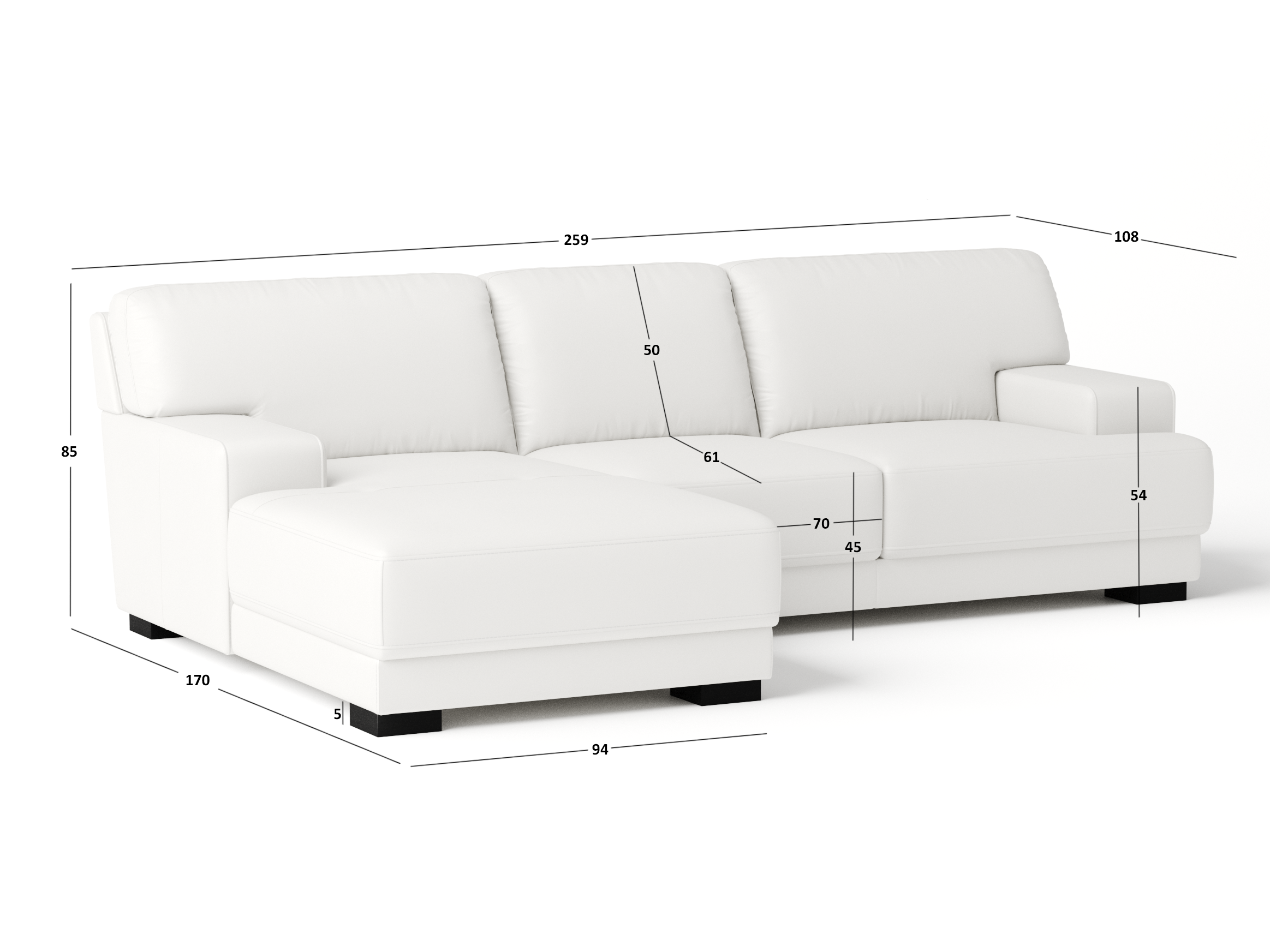 Volante Leather Chaise Lounge Option A 4