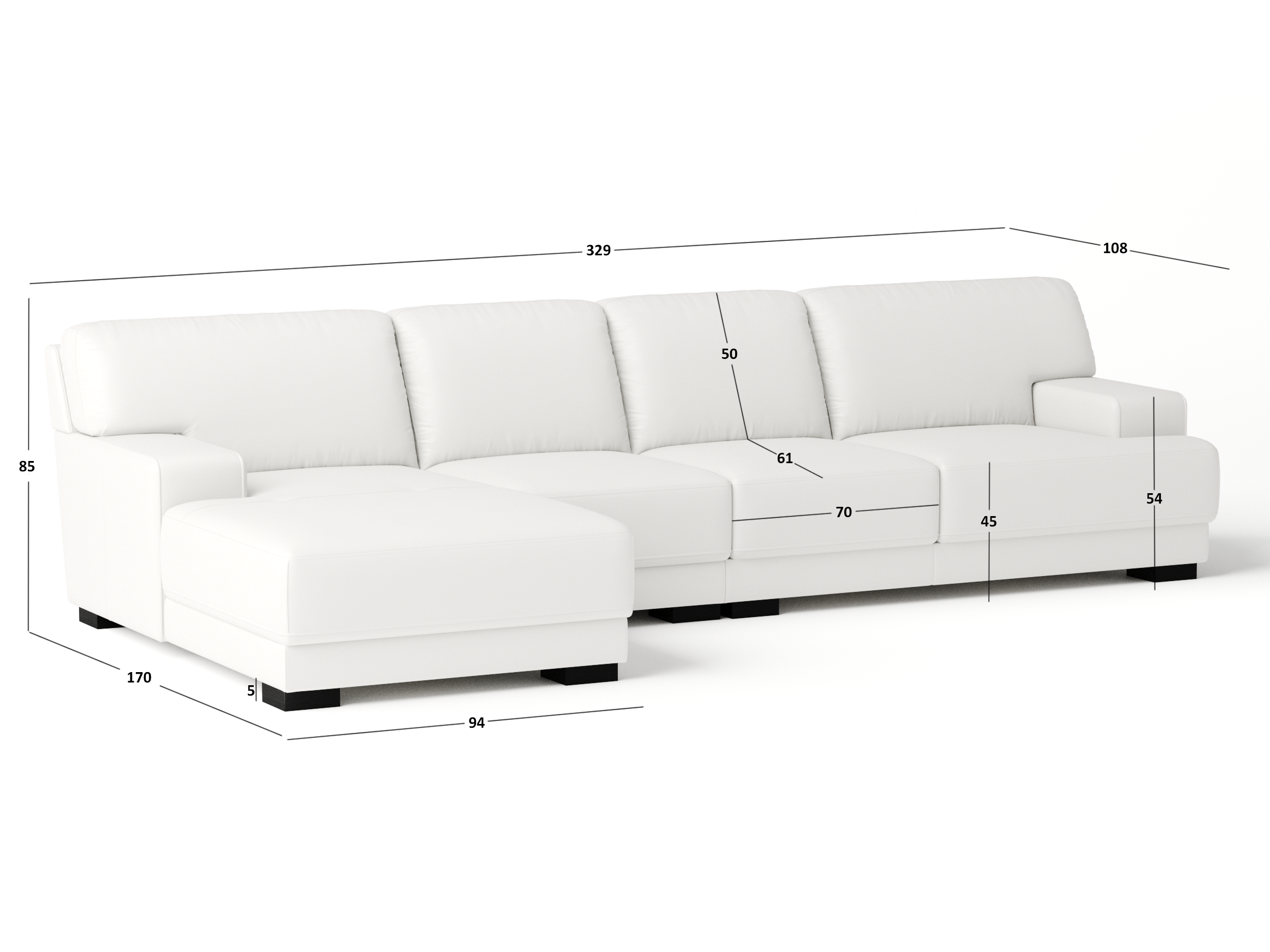 Volante Leather Chaise Lounge Option B 5