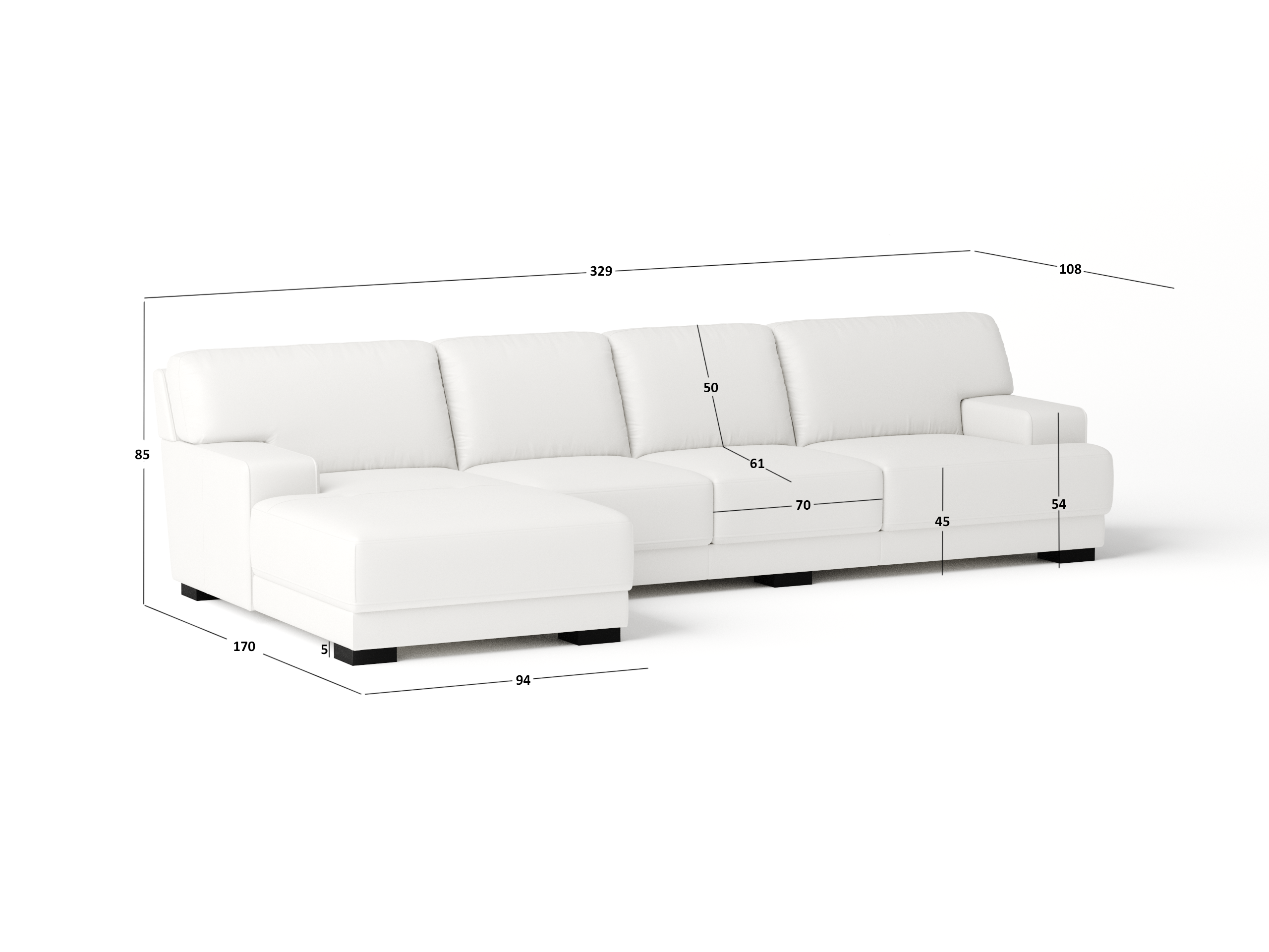 Volante Leather Chaise Lounge Option C 3