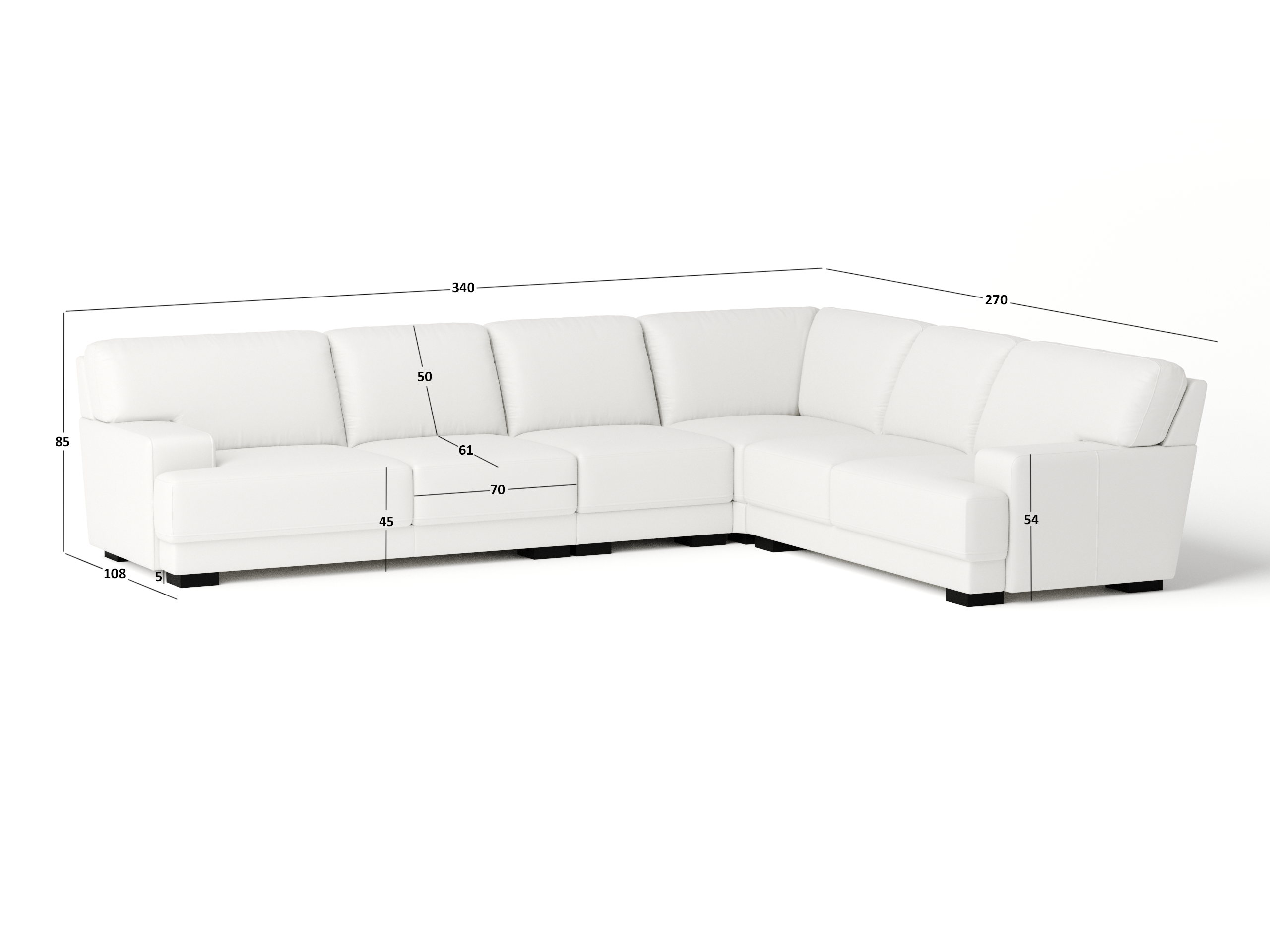 Volante Leather Corner Lounge Option B 5