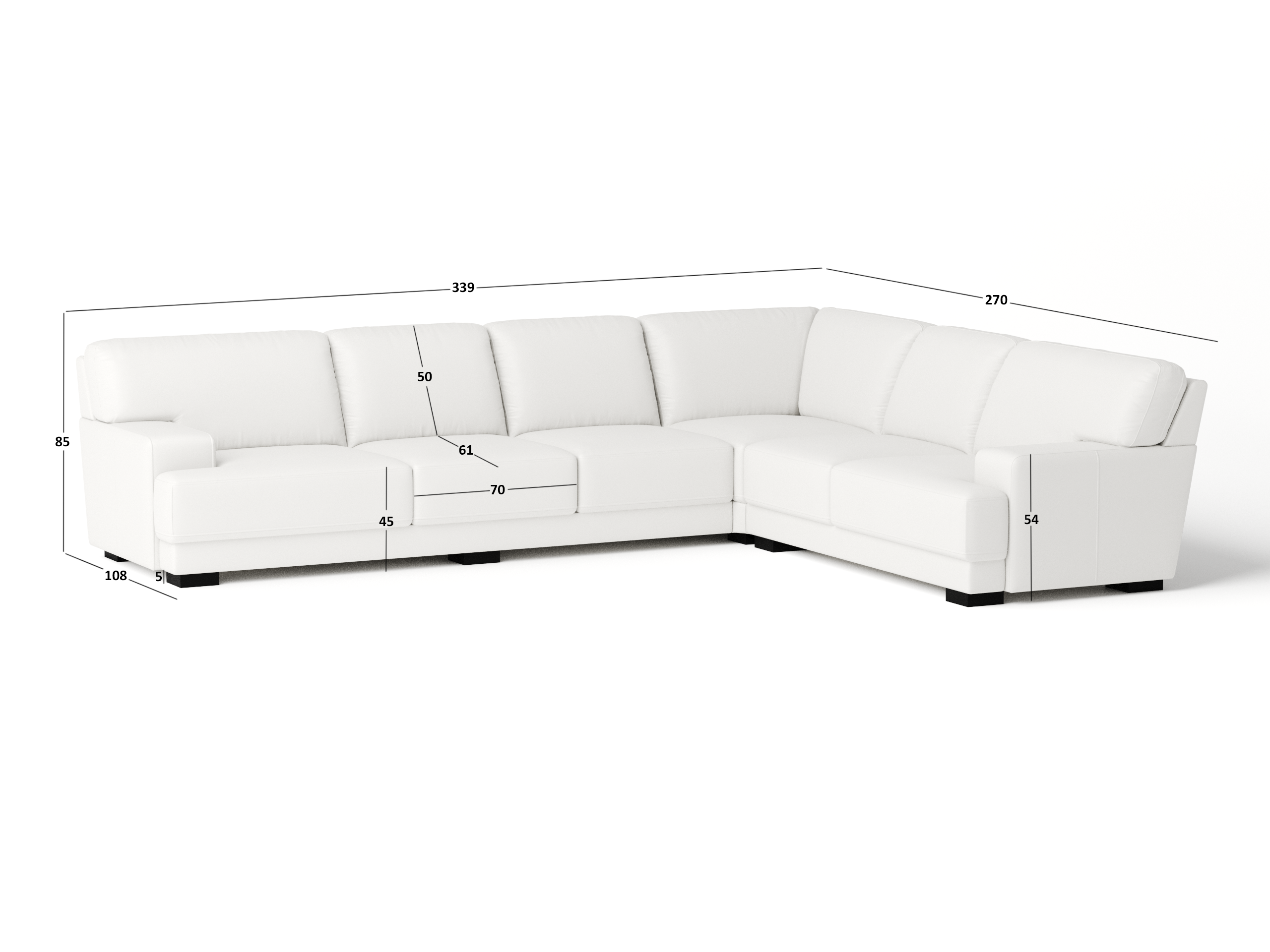 Volante Leather Corner Lounge Option D 4
