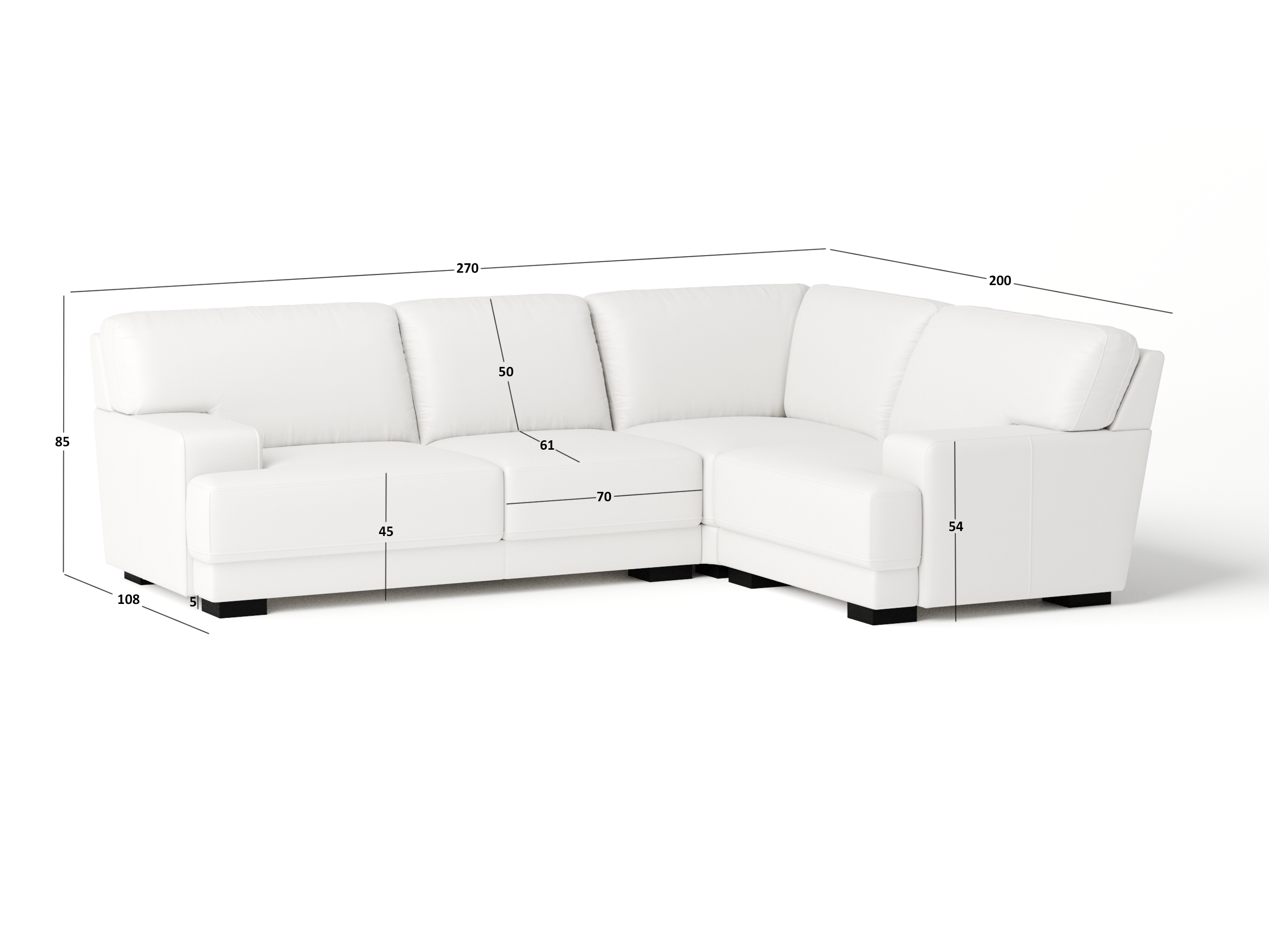 Volante Leather Corner Lounge Option E 4