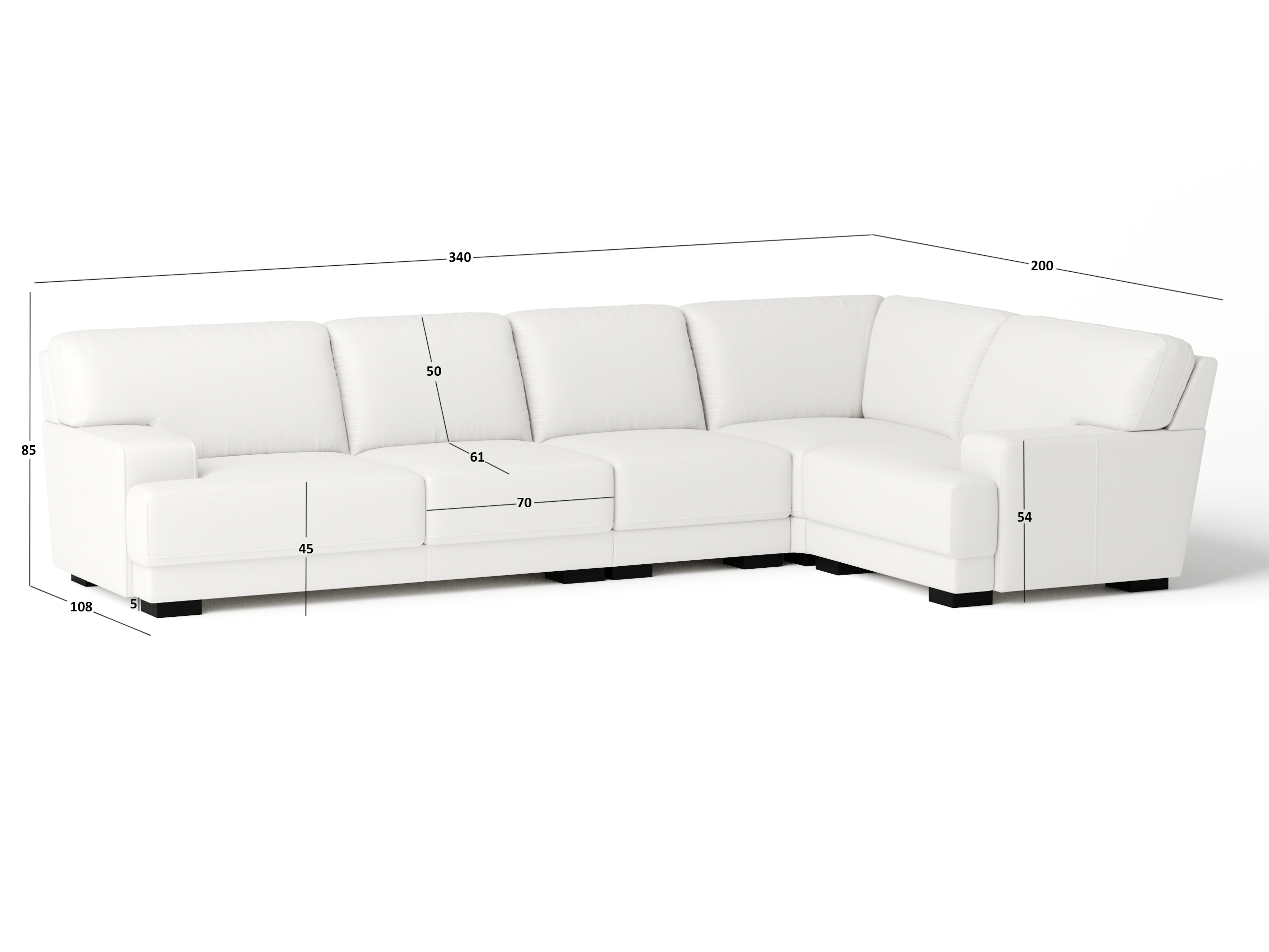Volante Leather Corner Lounge Option F 4