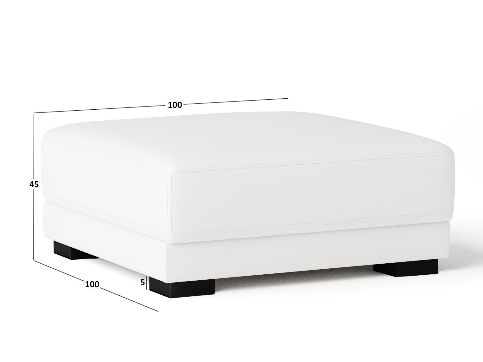 Volante Leather Ottoman 100x100x45