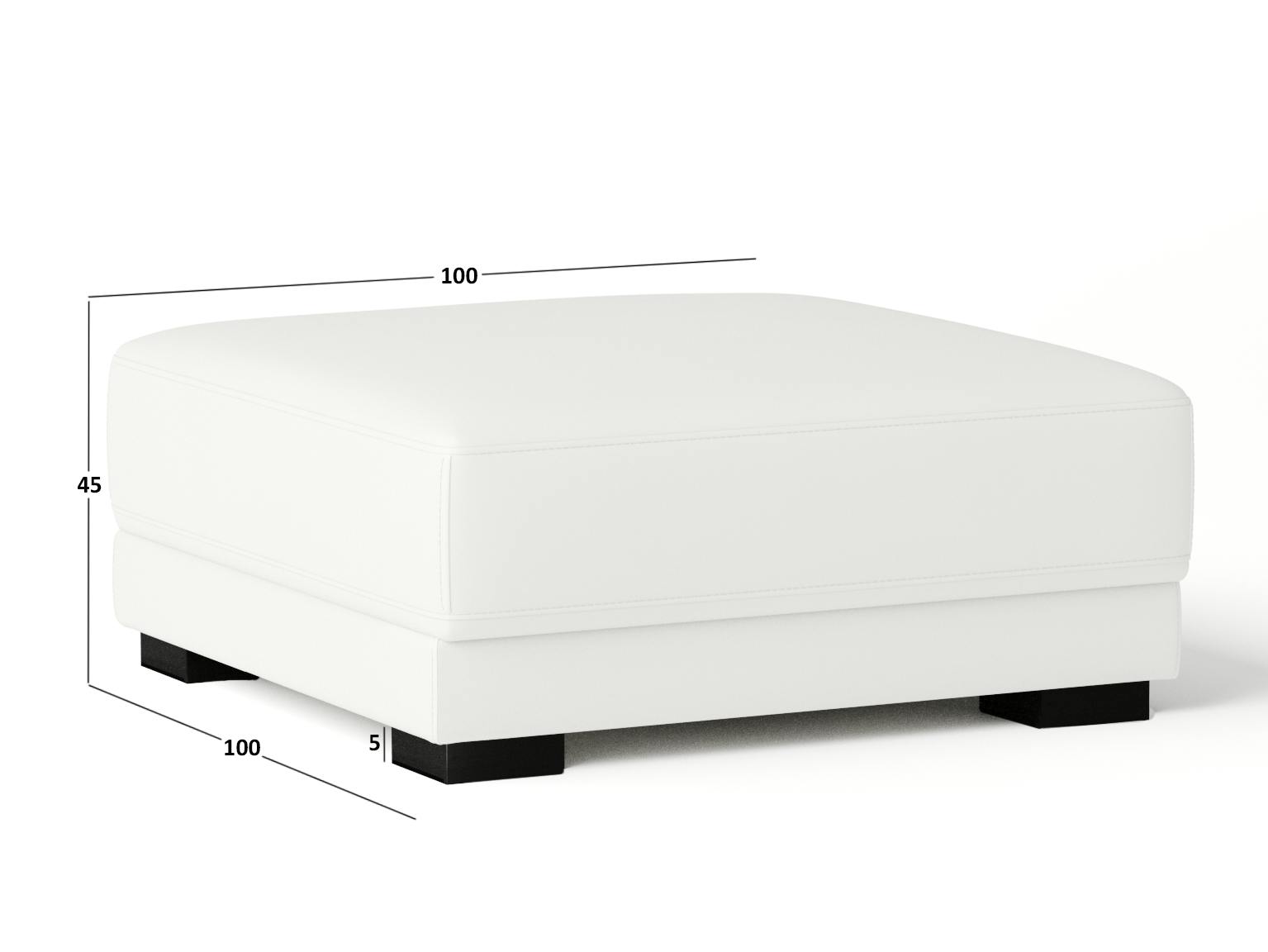 Volante Leather Ottoman 100x100x45