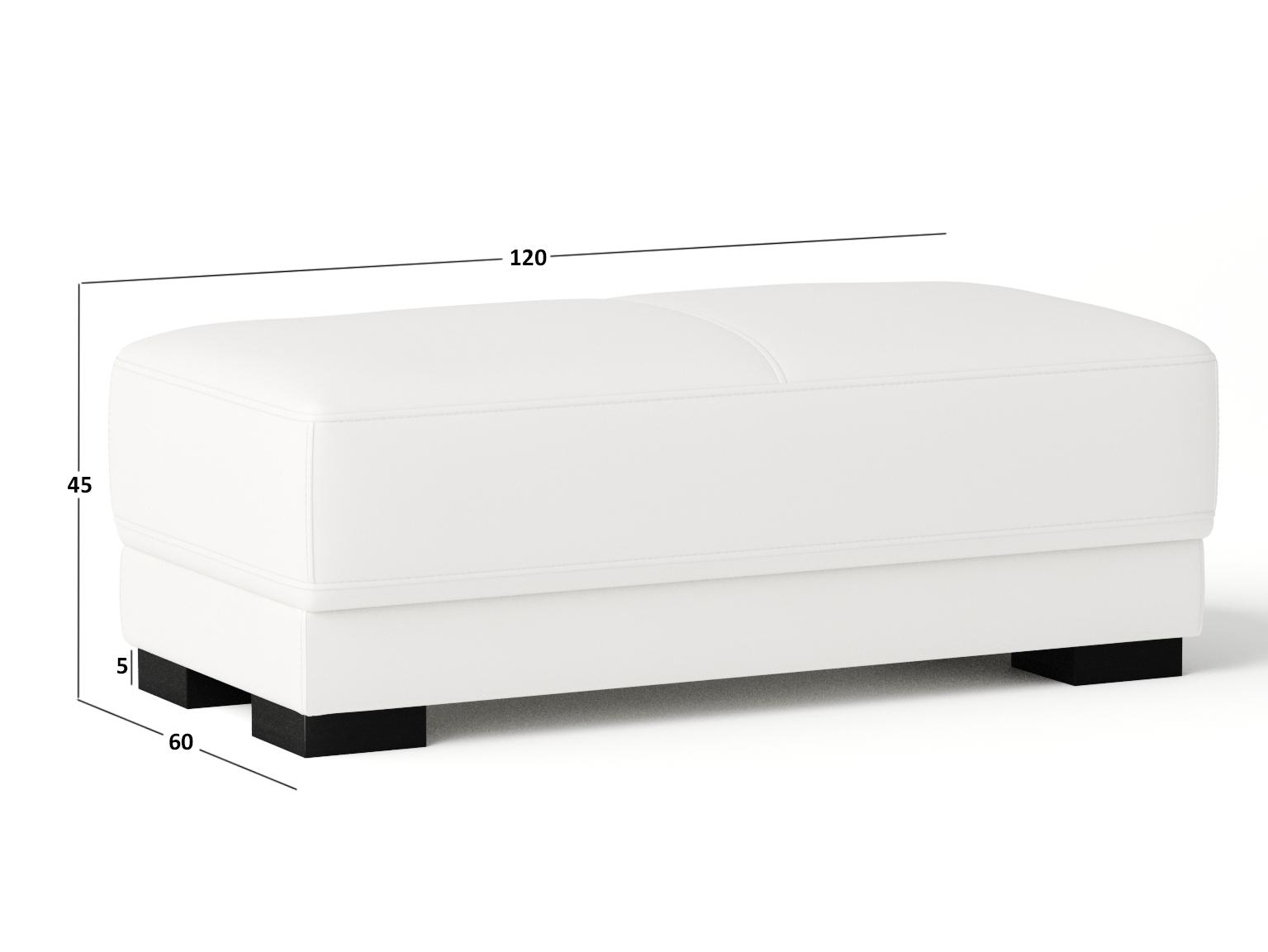 Volante Leather Ottoman 60x120x45 3
