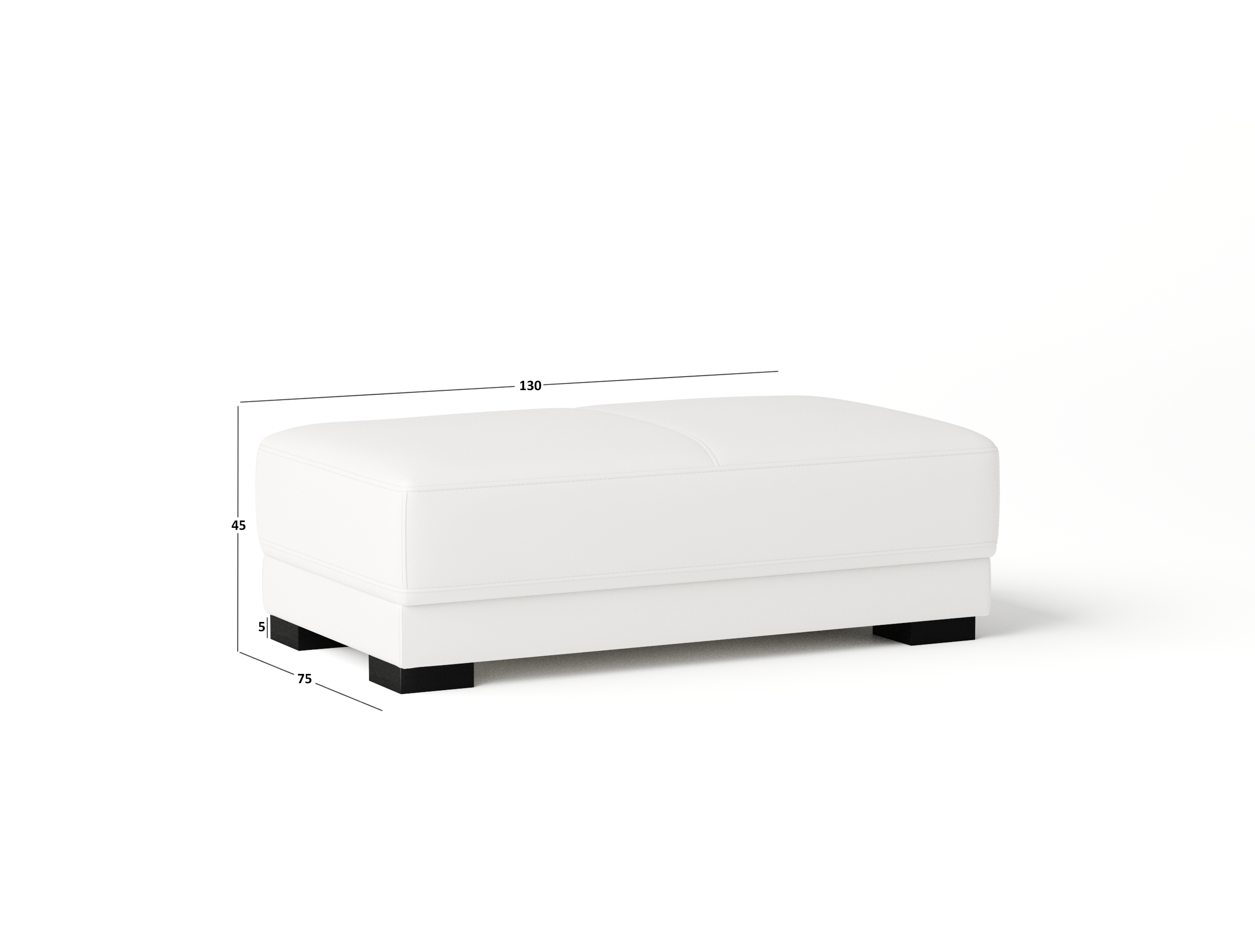 Volante Leather Ottoman 75x130x45 3