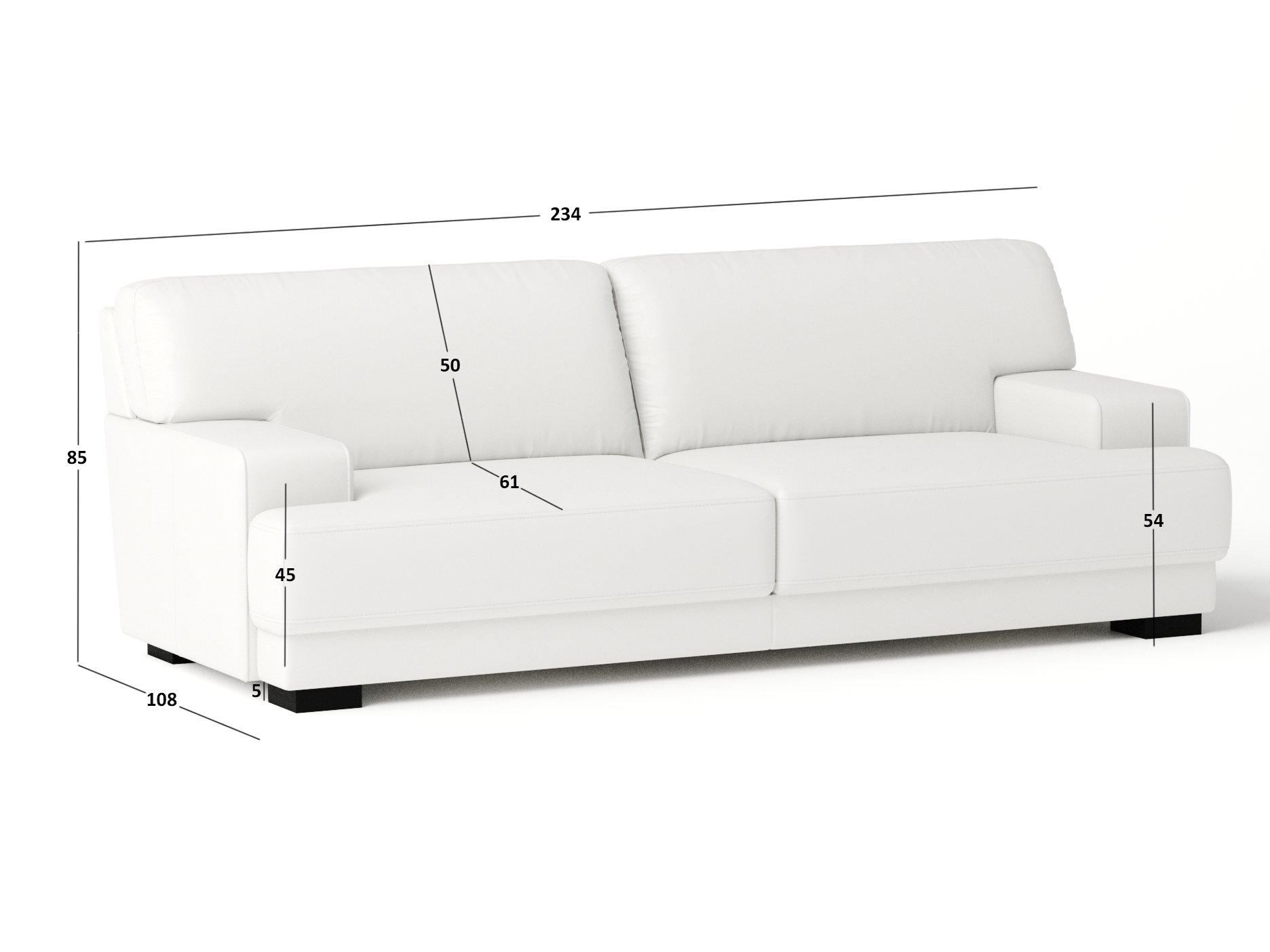 Volante Leather Three Seat Sofa 3