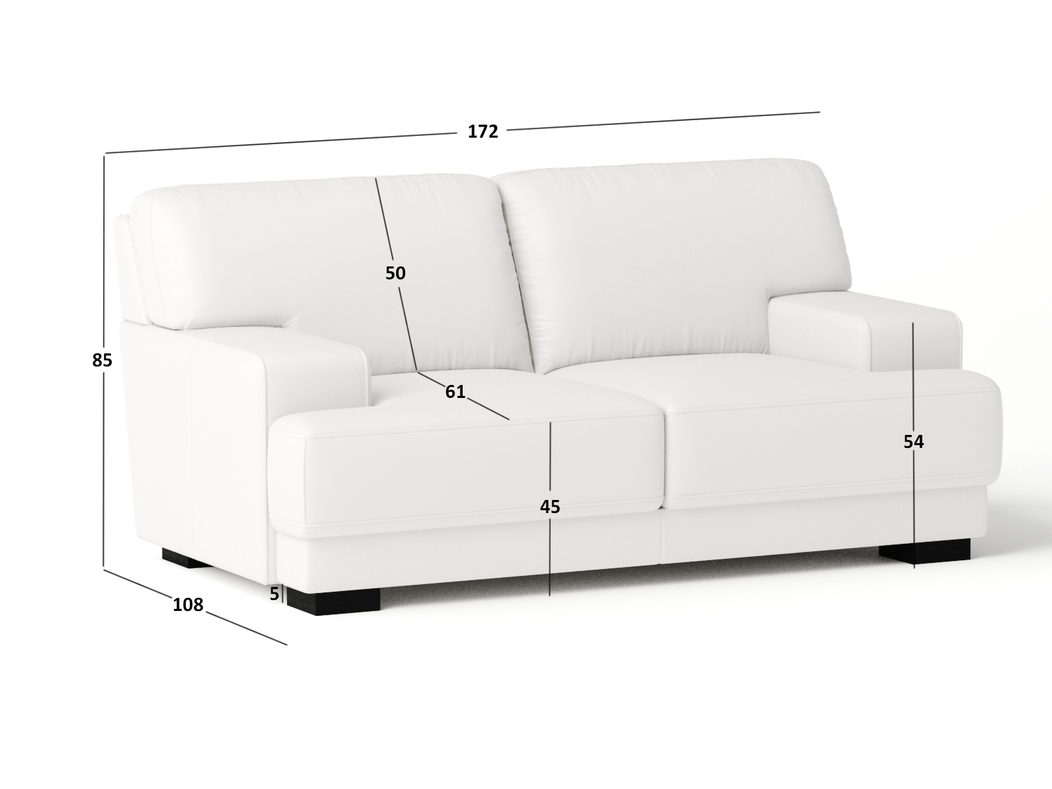 Volante Leather Two Seat Sofa 4
