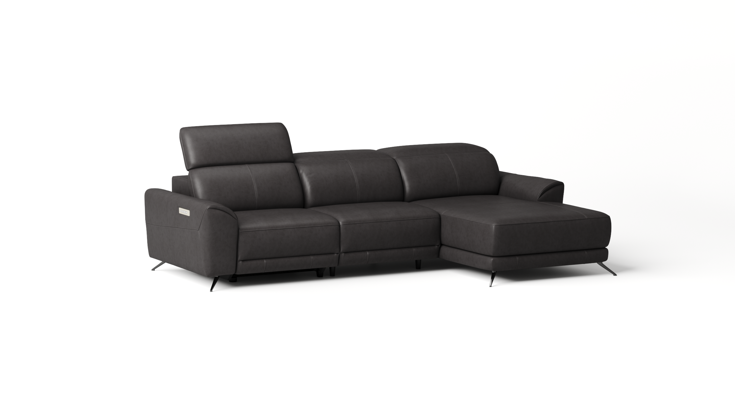 Dover Leather Recliner Chaise Lounge Option A