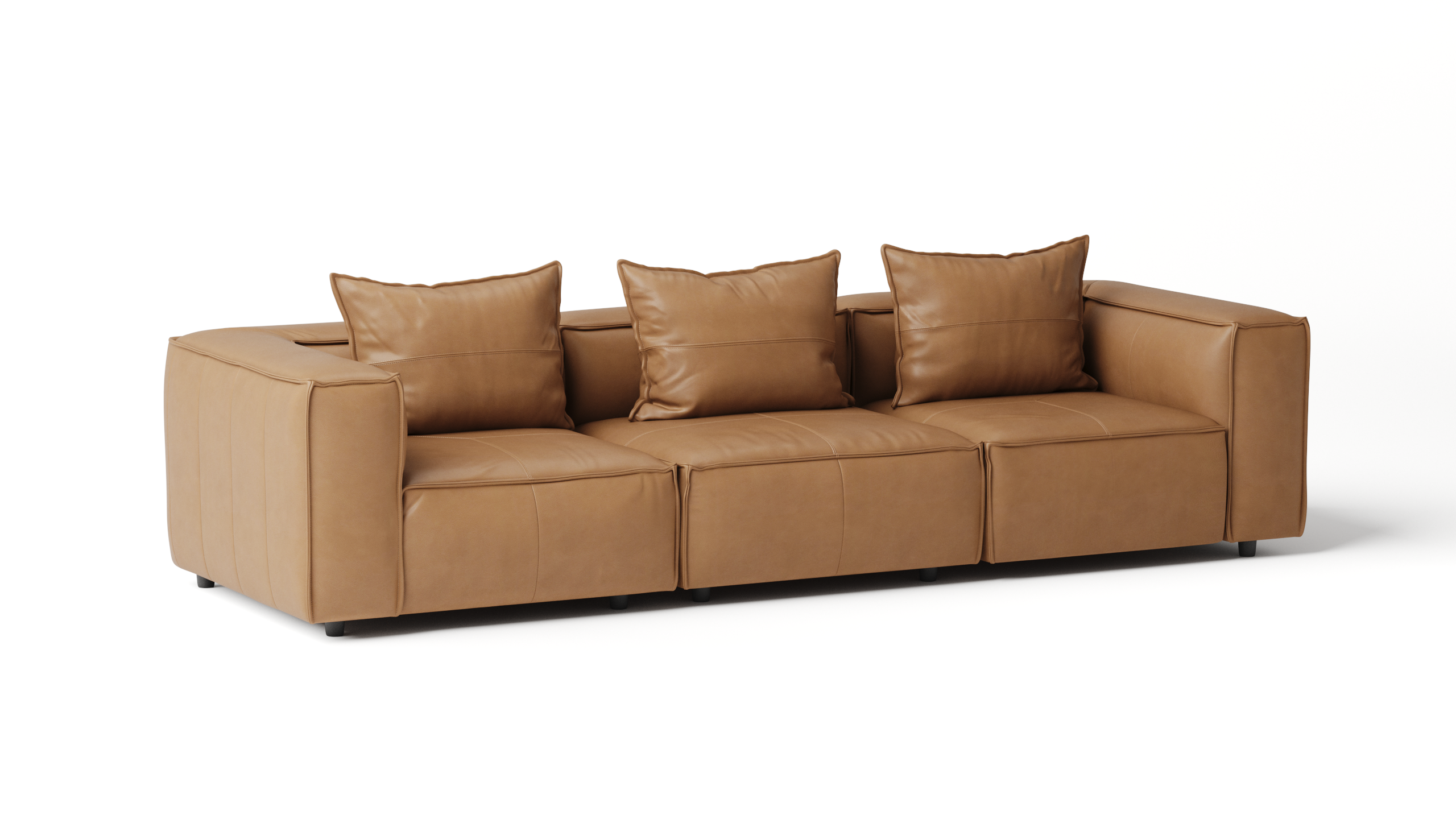 Enzo Leather Three Seat Sofa