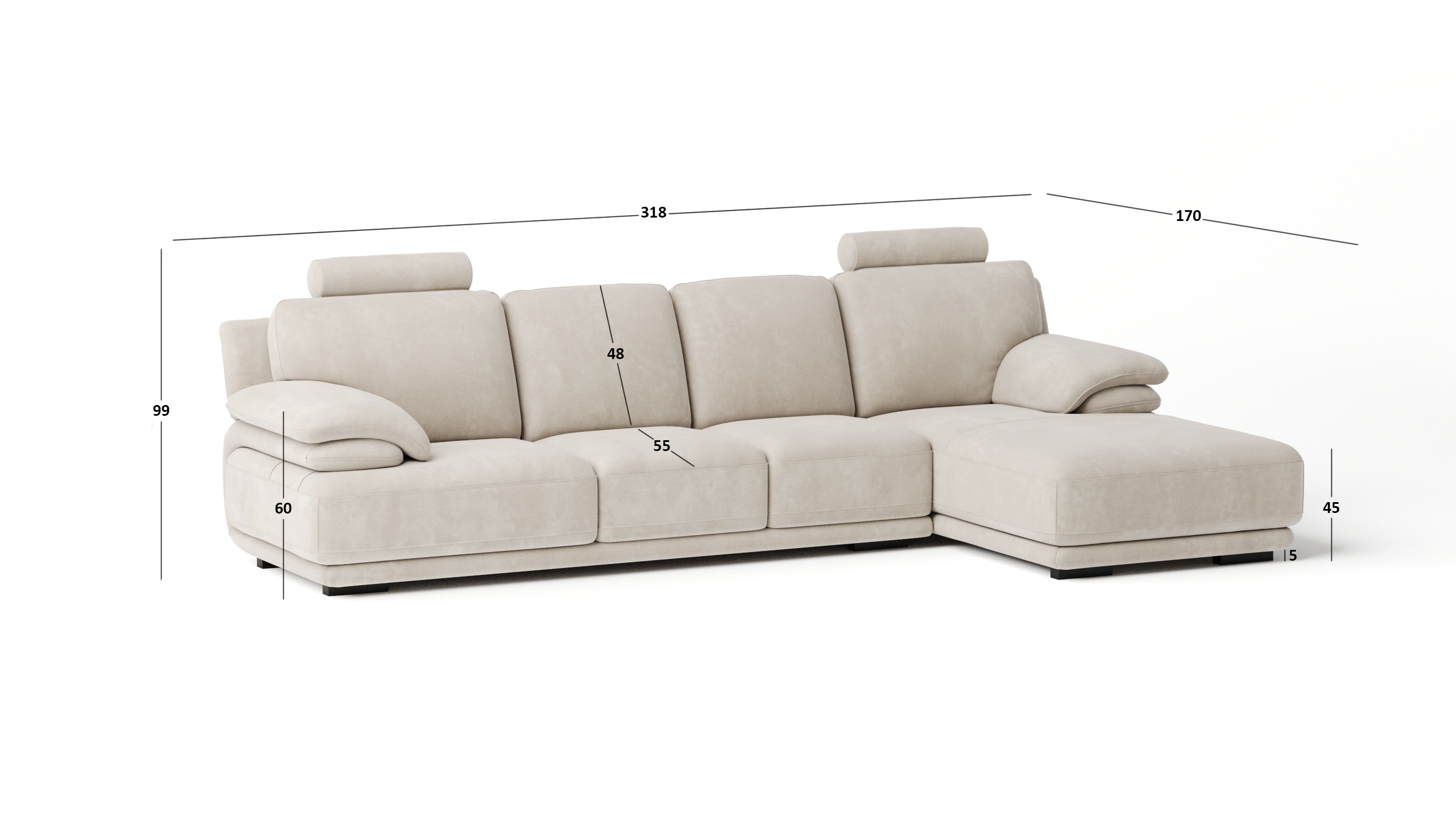 Juliet Fabric Chaise Lounge Option C