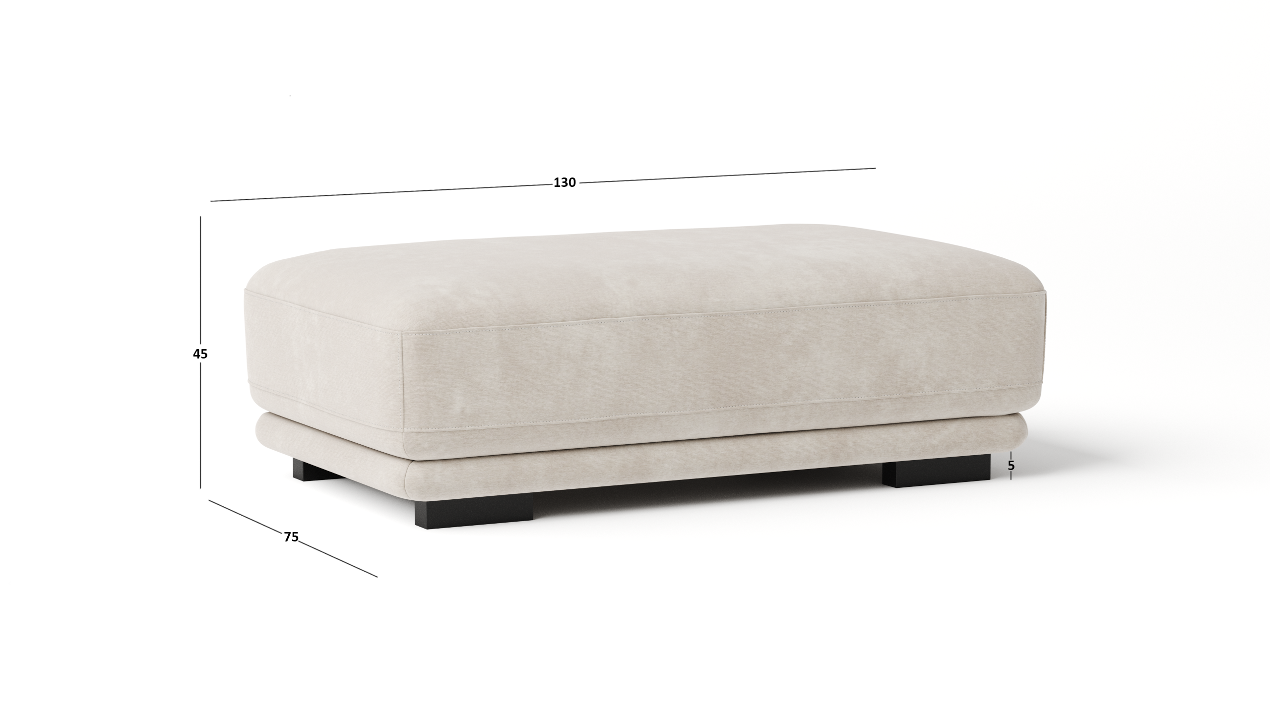 Juliet Fabric Ottoman 100x100x45