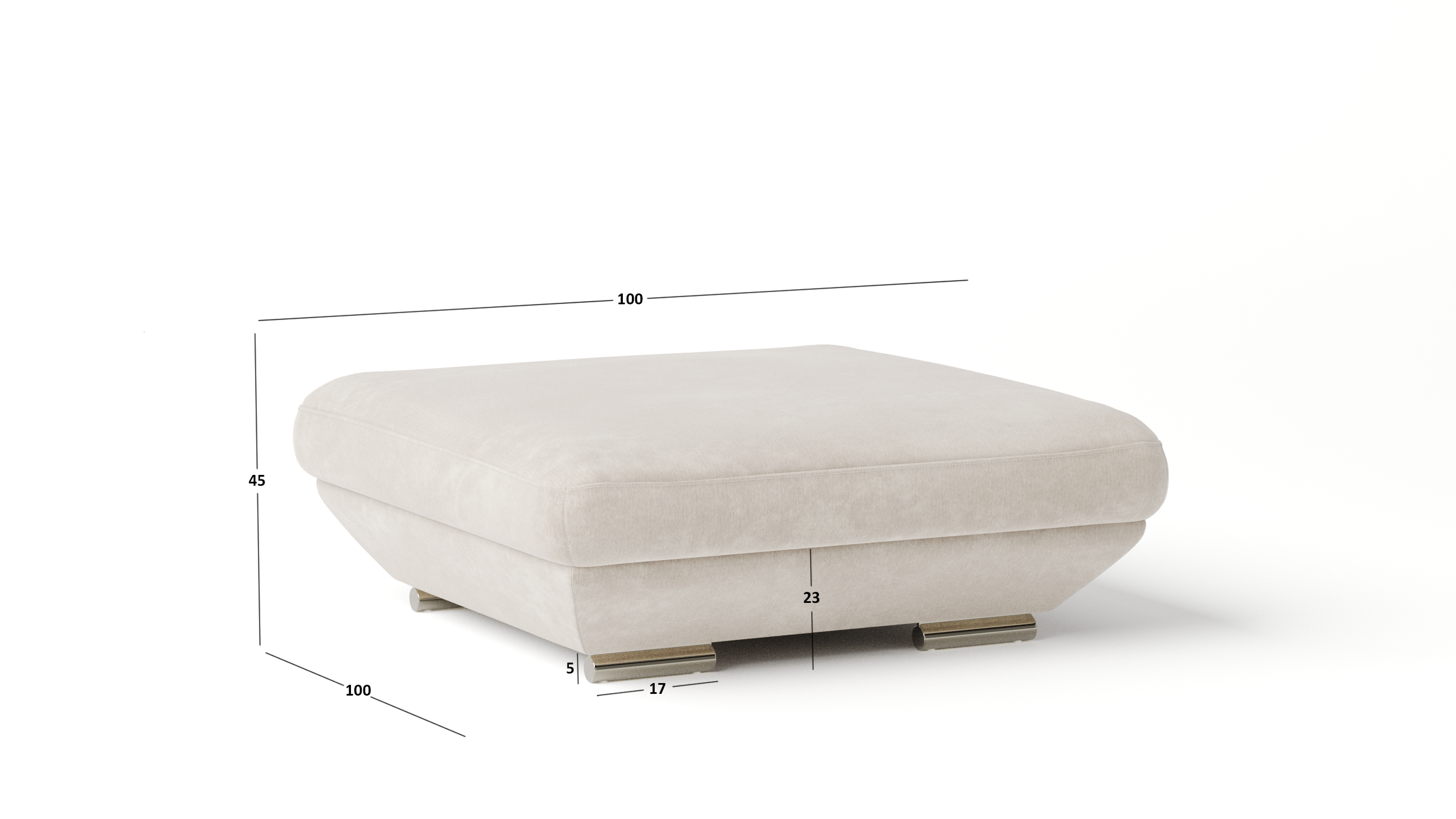 Lexington Fabric Ottoman 100x100x45