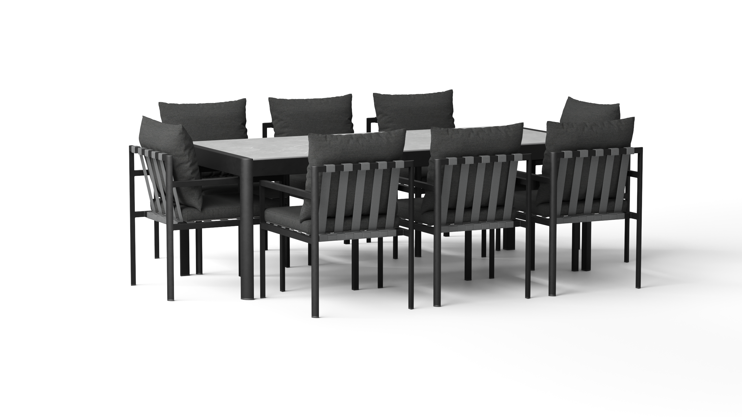Manly Black Outdoor 9-piece Dining Set