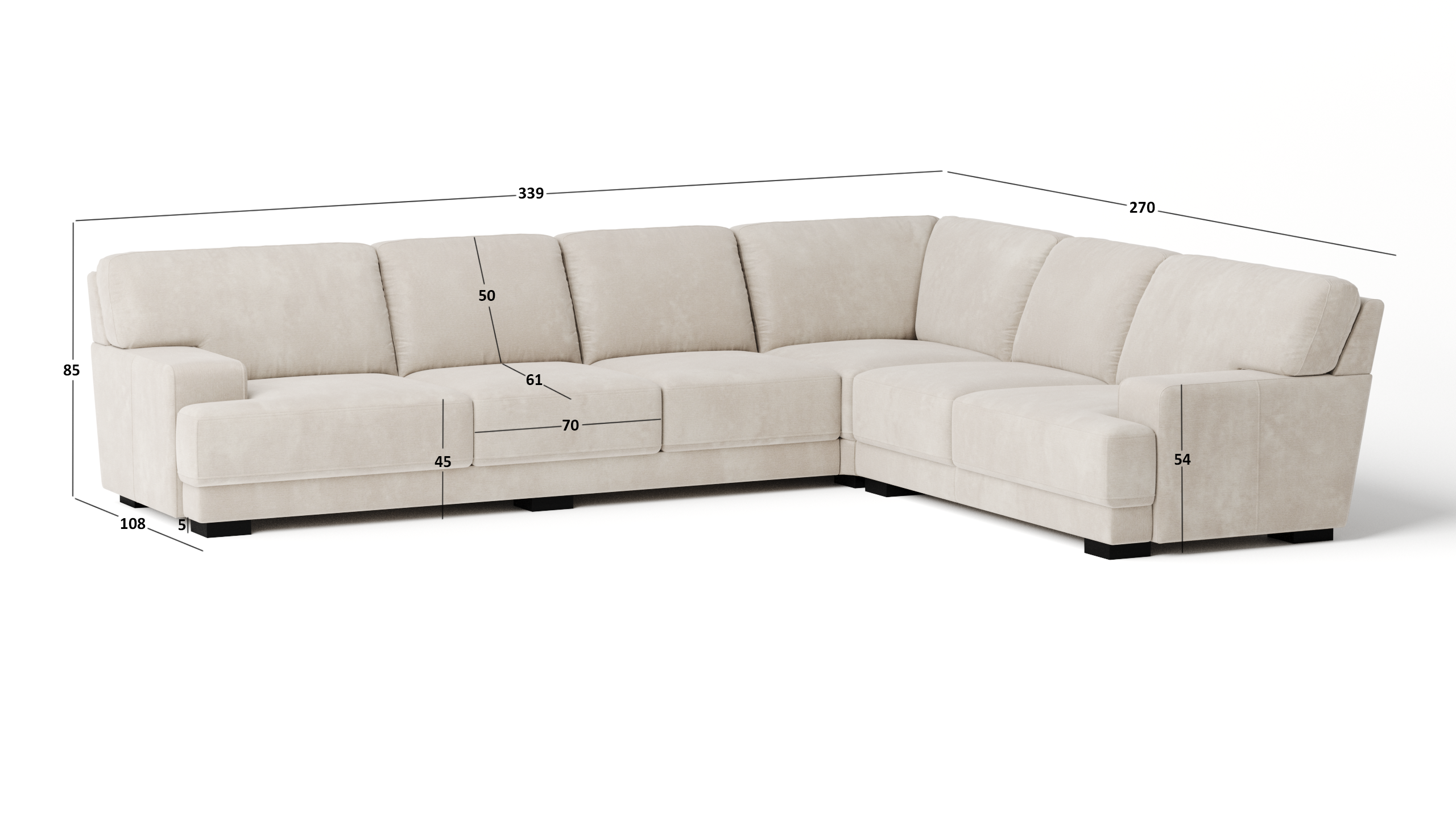 Volante Leather Corner Lounge Option D