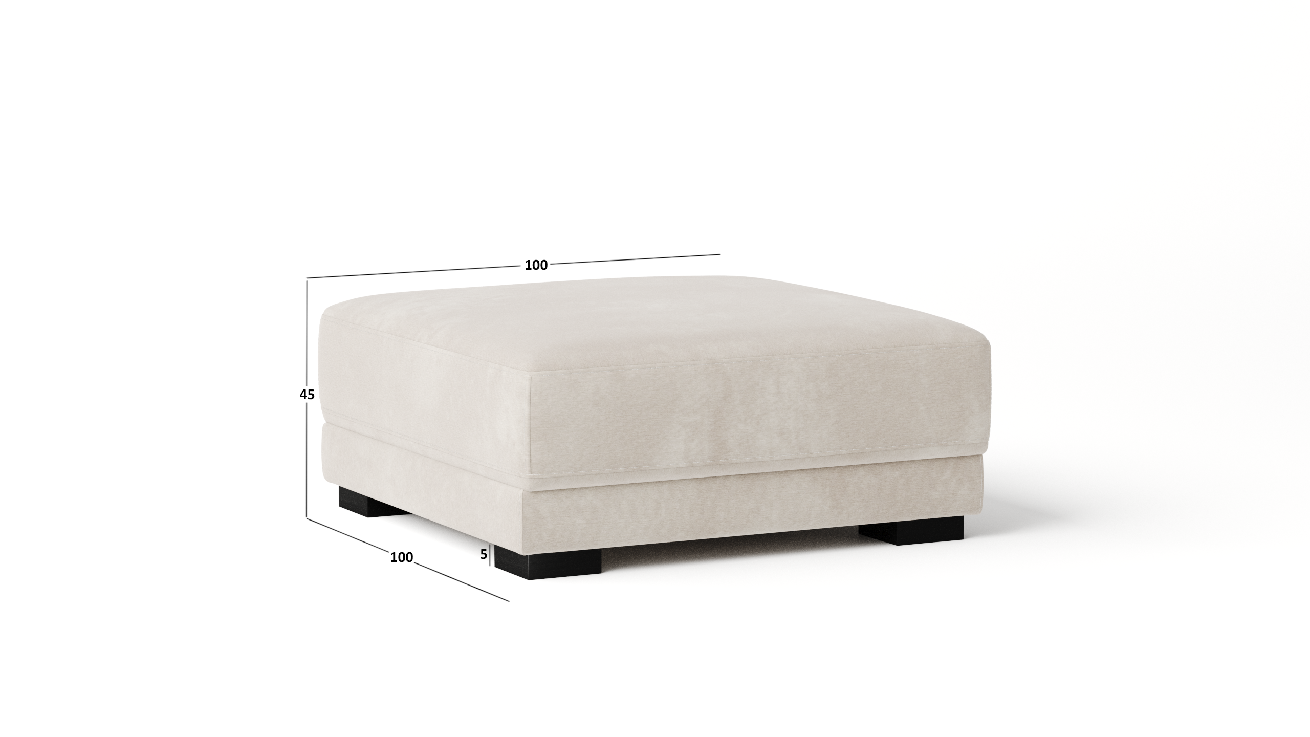 Volante Leather Ottoman 100x100x45